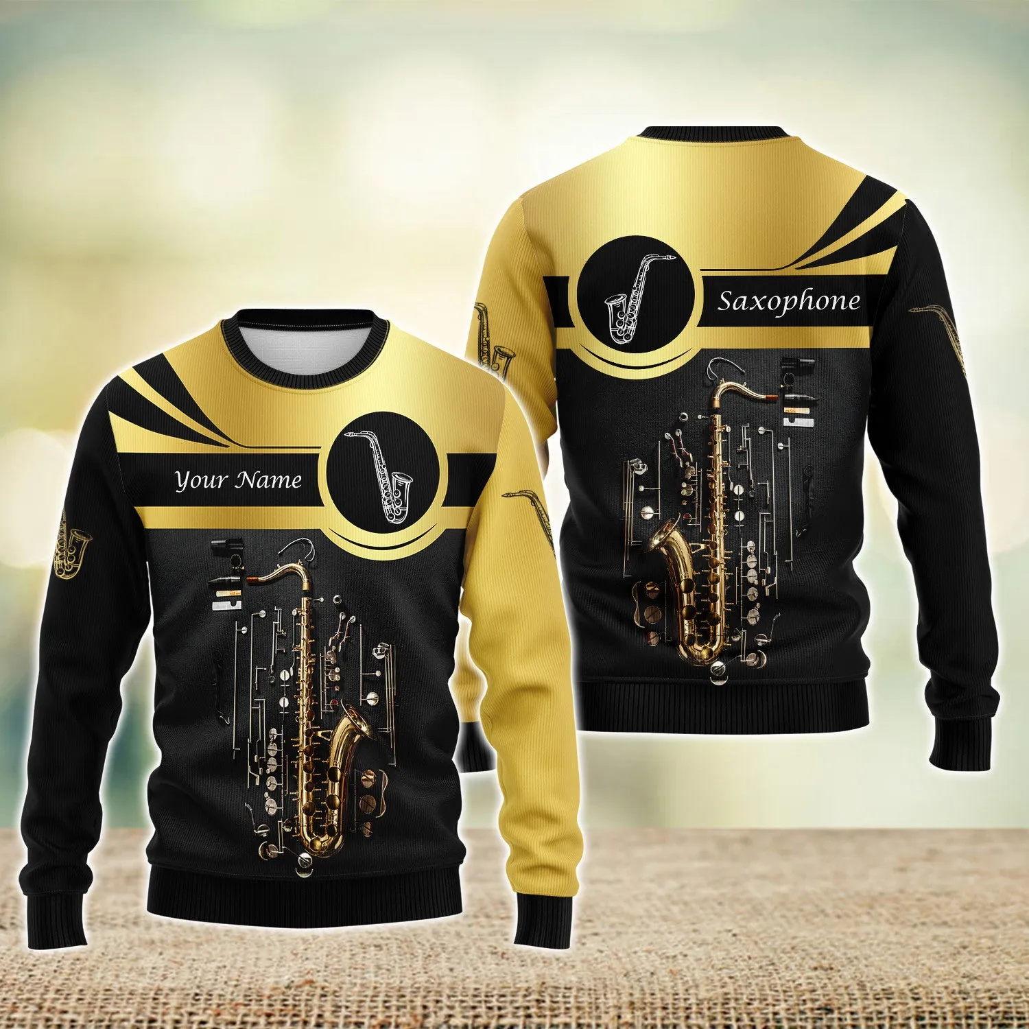 Custom Saxophone Shirts Saxophone Pattern Design Shirts 2744