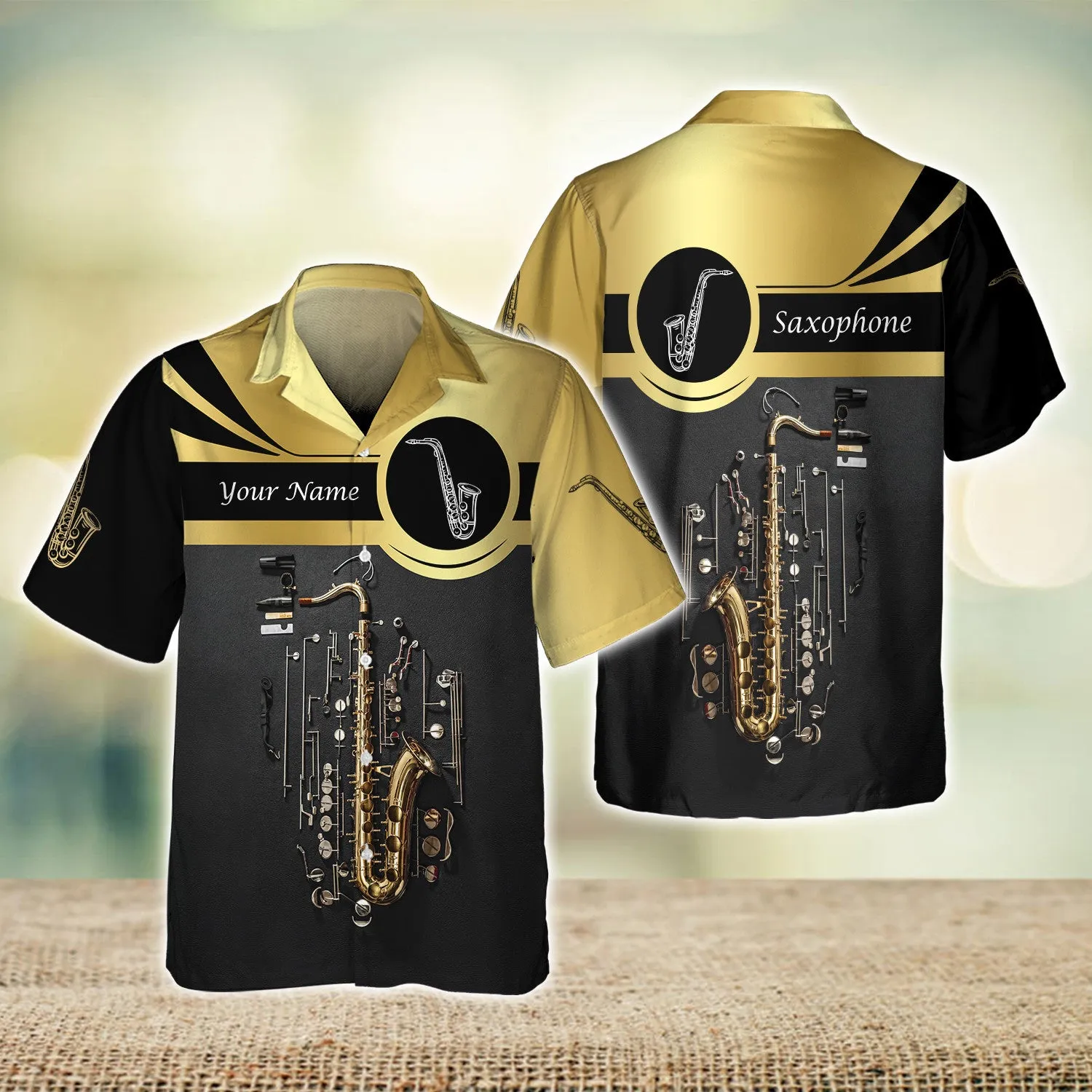 Custom Saxophone Shirts Saxophone Pattern Design Shirts 2744