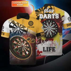 Darts - 02 Personalized Name 3D Polo Shirt - NA93