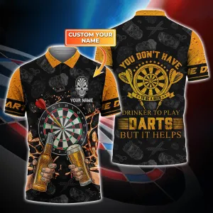 Darts And Beer - Personalized Name 3D Polo Shirt - Nsd99 220