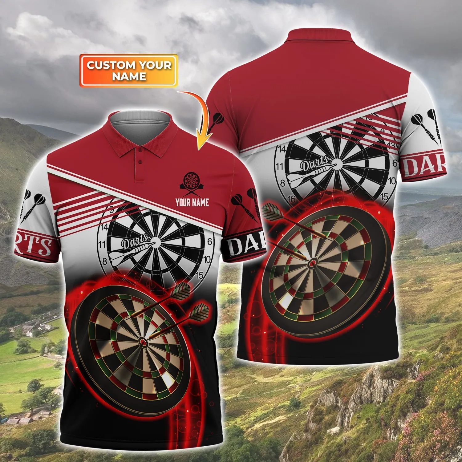 Darts - Personalized Name 3D Polo Shirt - QB95 212
