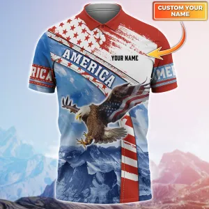 Eagle3 - Personalized Name 3D Polo Shirt - Hdmt