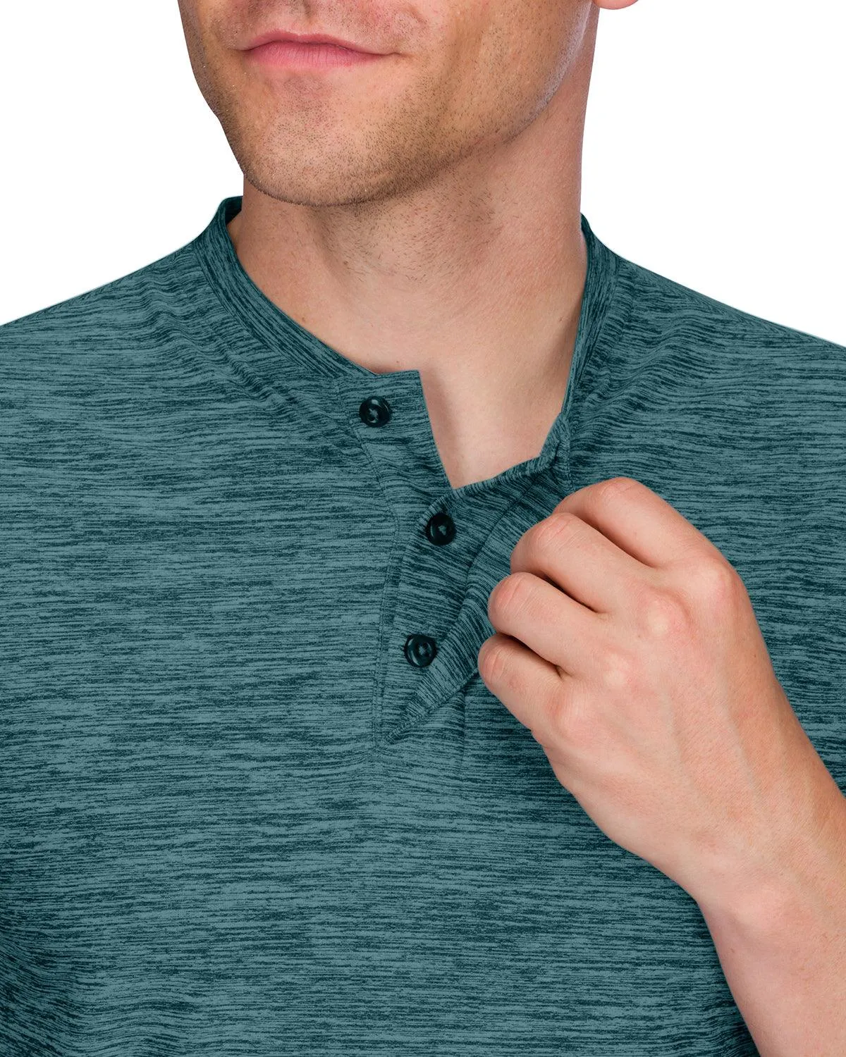 Extreme Deal -Men's Heathered Collarless Golf Polos Additional Colors