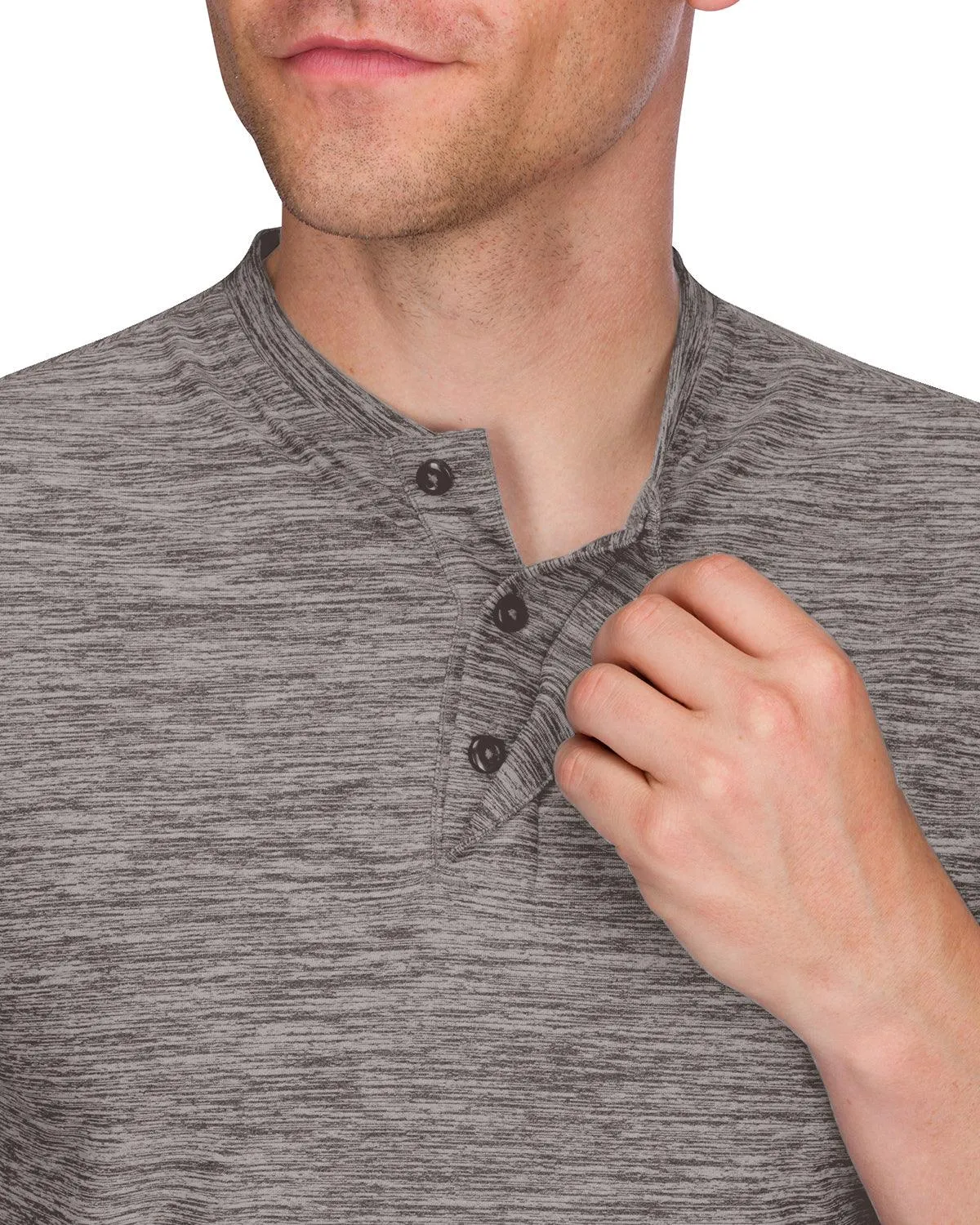 Extreme Deal -Men's Heathered Collarless Golf Polos Additional Colors