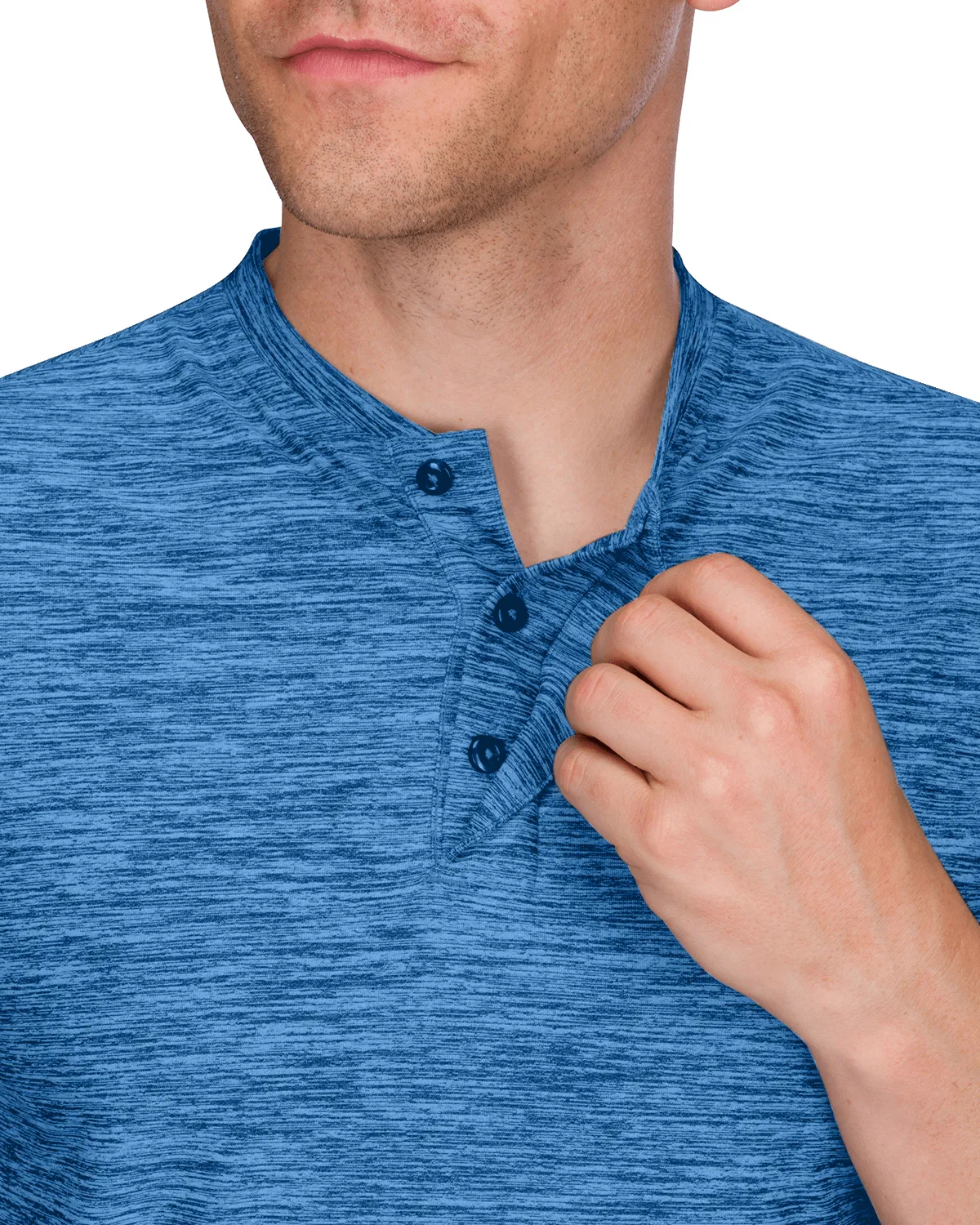 Extreme Deal -Men's Heathered Collarless Golf Polos Additional Colors