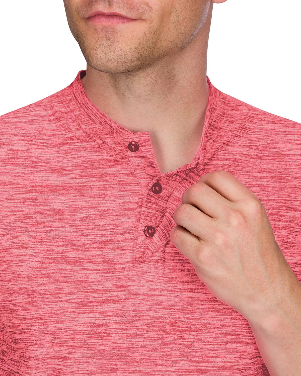 Extreme Deal -Men's Heathered Collarless Golf Polos Additional Colors