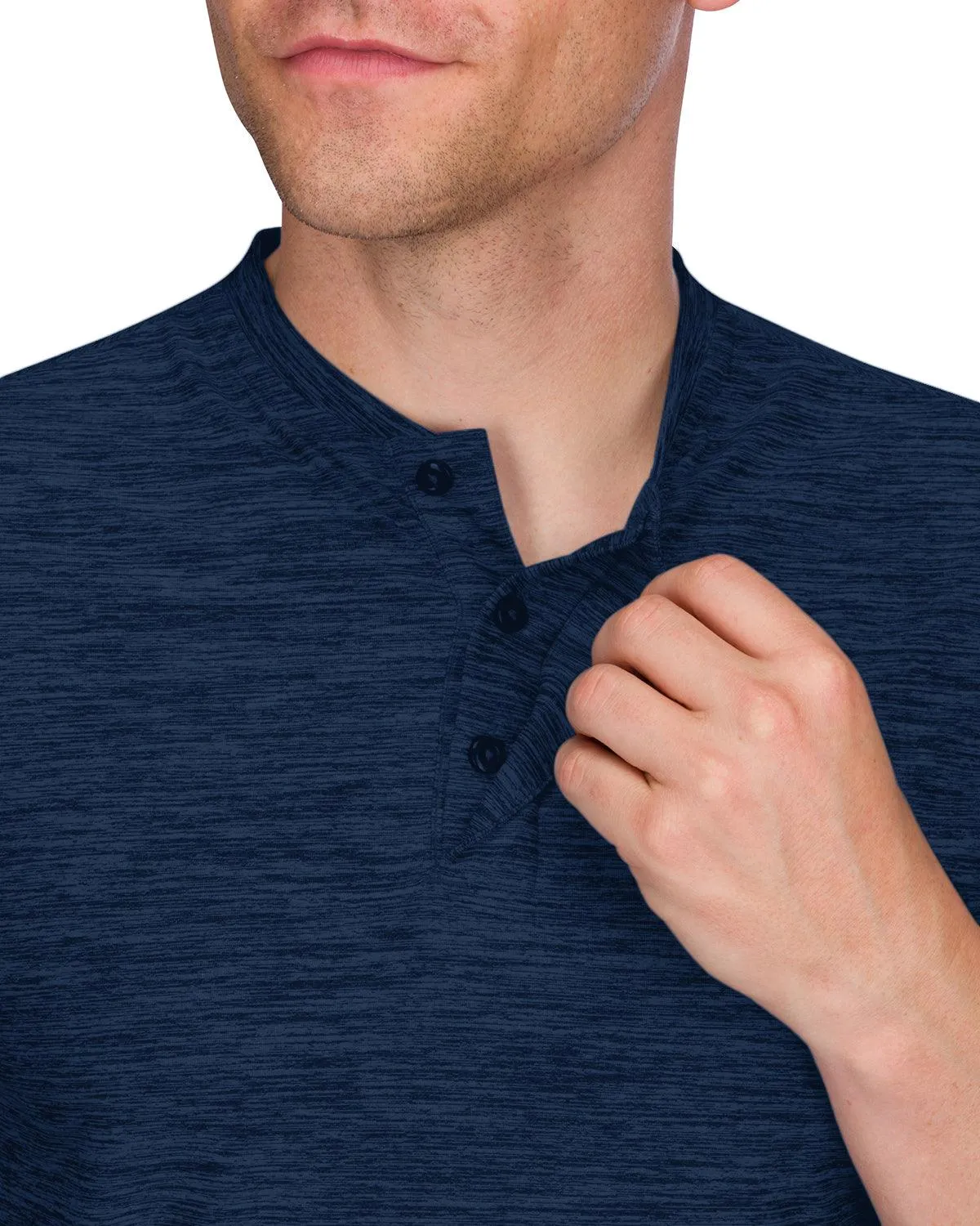 Extreme Deal -Men's Heathered Collarless Golf Polos Additional Colors