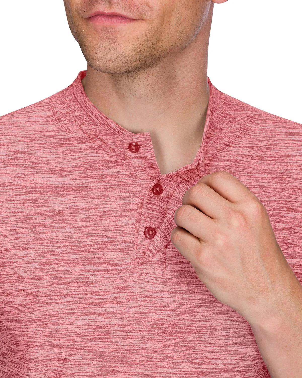 Extreme Deal -Men's Heathered Collarless Golf Polos Additional Colors