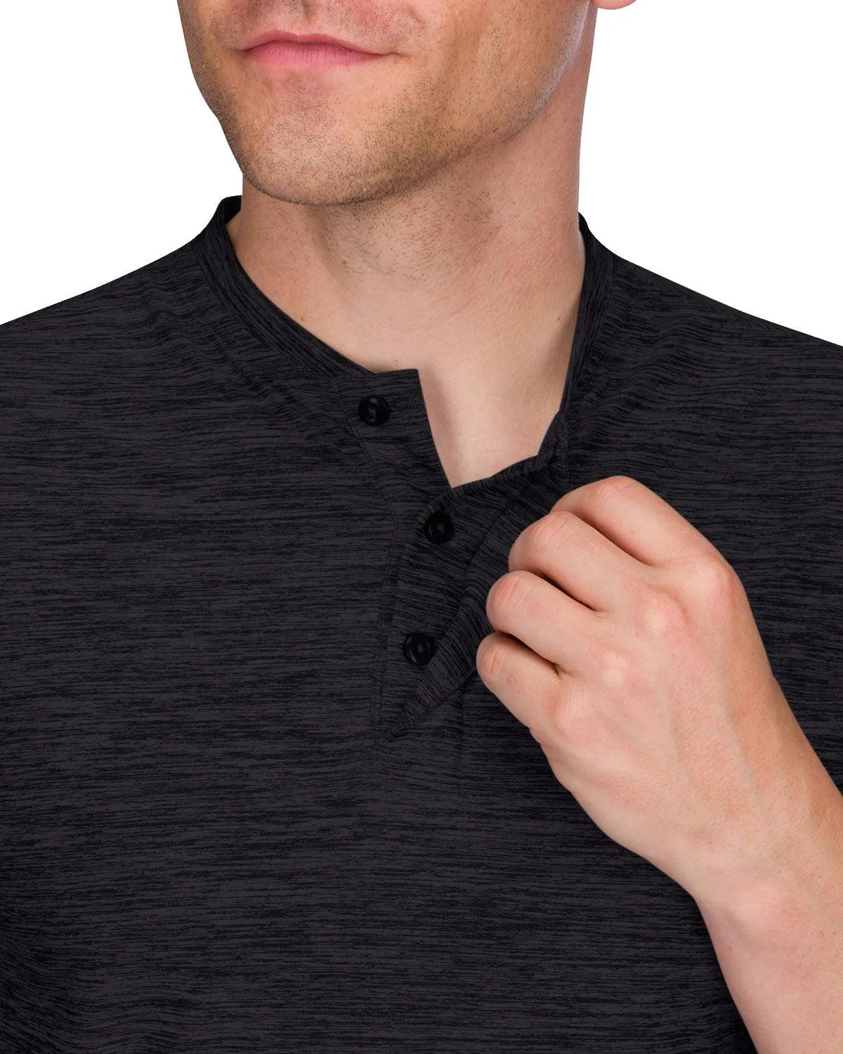 Extreme Deal -Men's Heathered Collarless Golf Polos Additional Colors