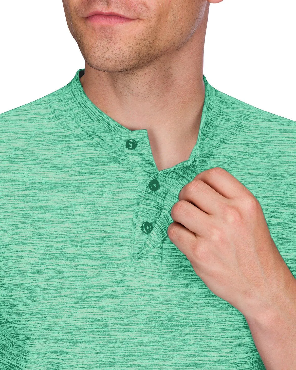 Extreme Deal -Men's Heathered Collarless Golf Polos Additional Colors
