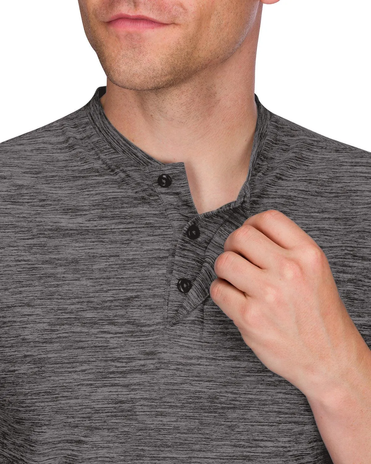 Extreme Deal -Men's Heathered Collarless Golf Polos Additional Colors