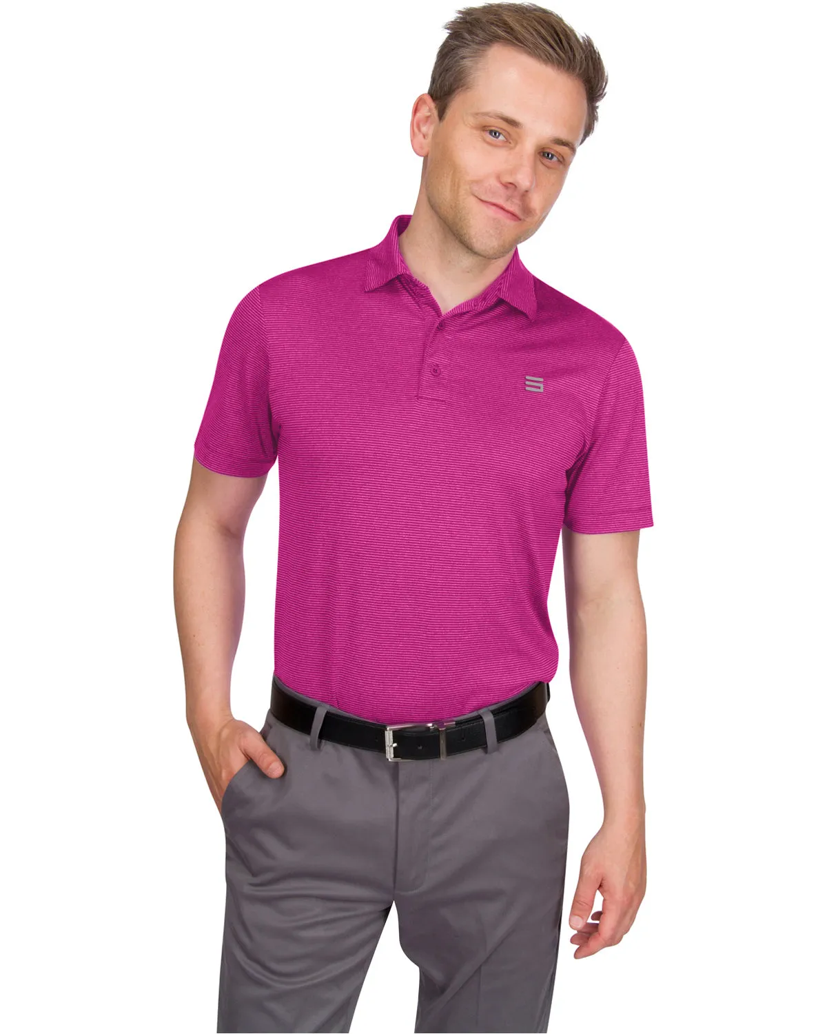 Extreme Deal - Men’s Thin-Striped Golf Polo Shirt Additional colors