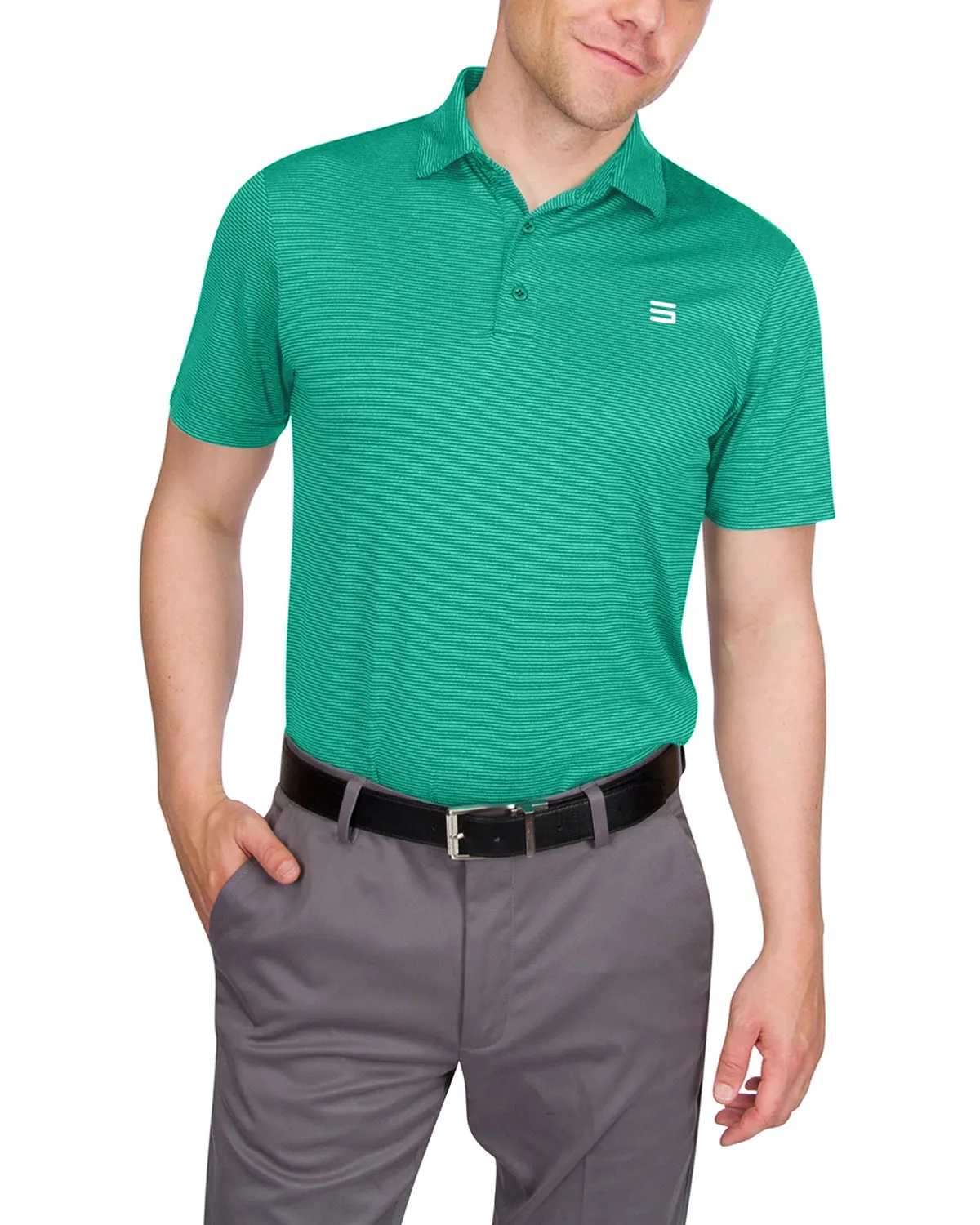 Extreme Deal - Men’s Thin-Striped Golf Polo Shirt Additional colors