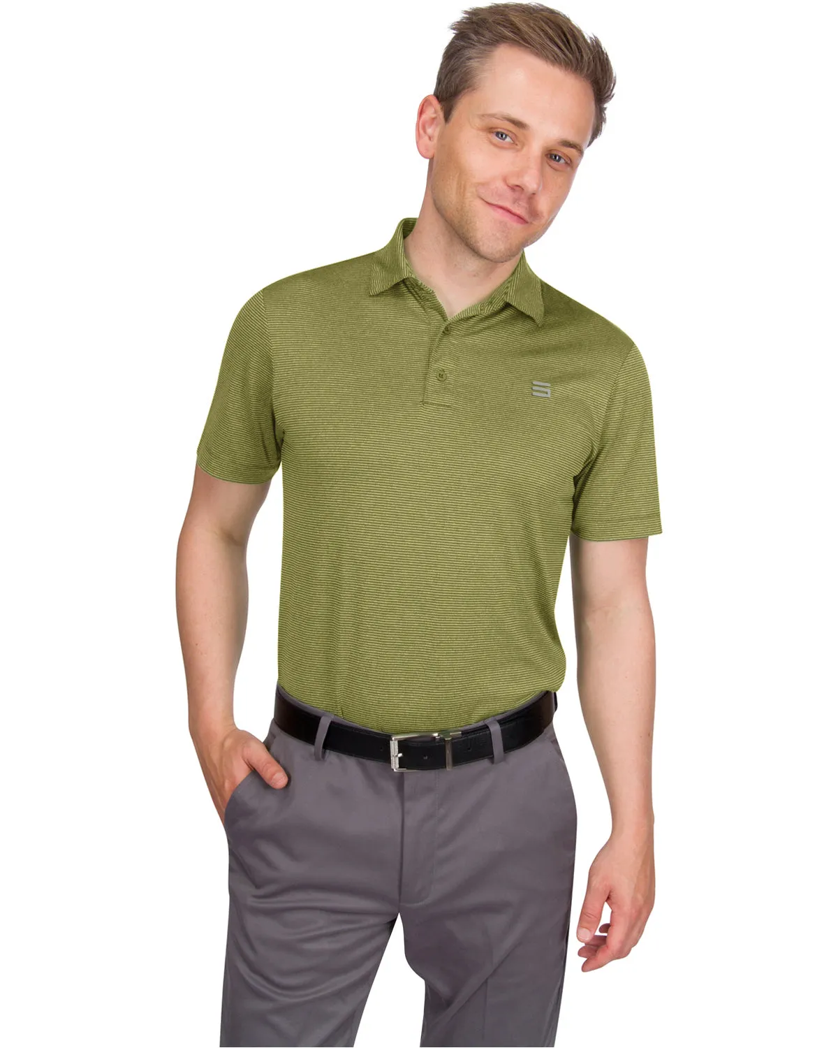 Extreme Deal - Men’s Thin-Striped Golf Polo Shirt Additional colors
