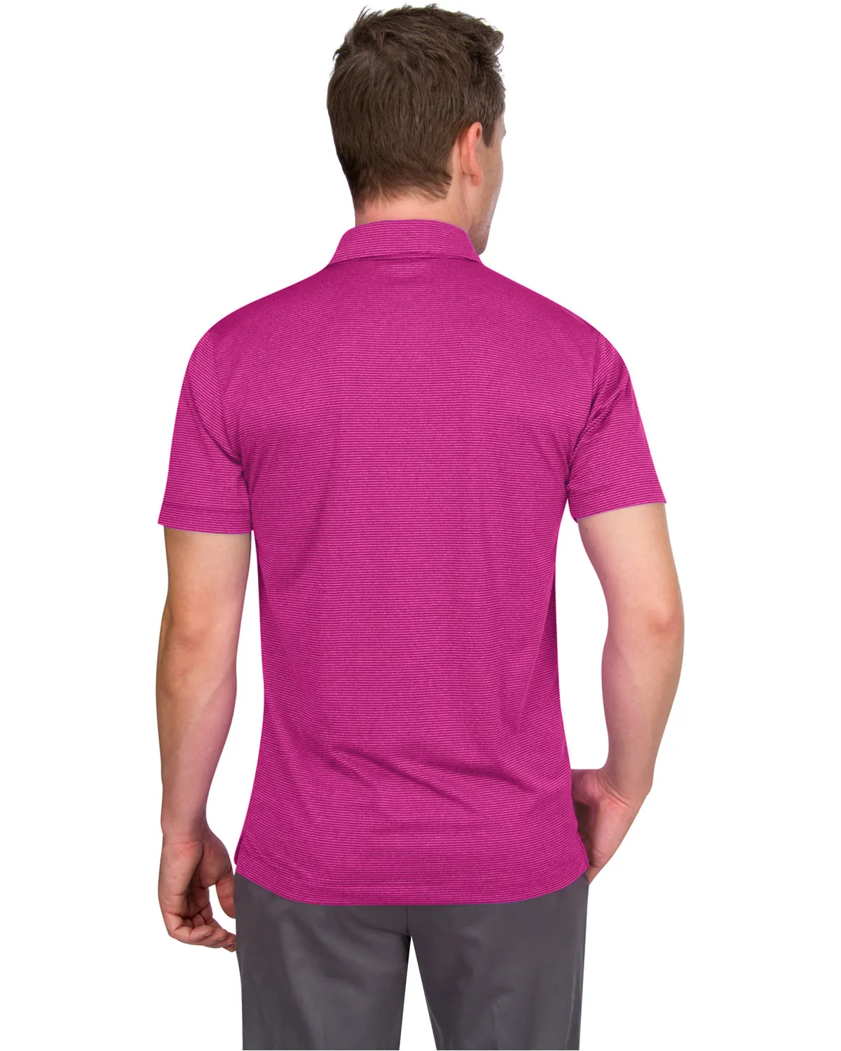 Extreme Deal - Men’s Thin-Striped Golf Polo Shirt Additional colors