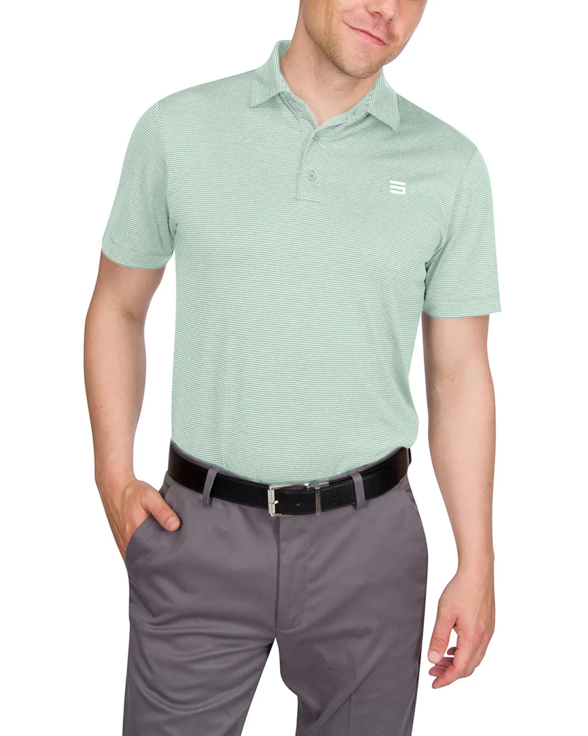 Extreme Deal - Men’s Thin-Striped Golf Polo Shirt Additional colors