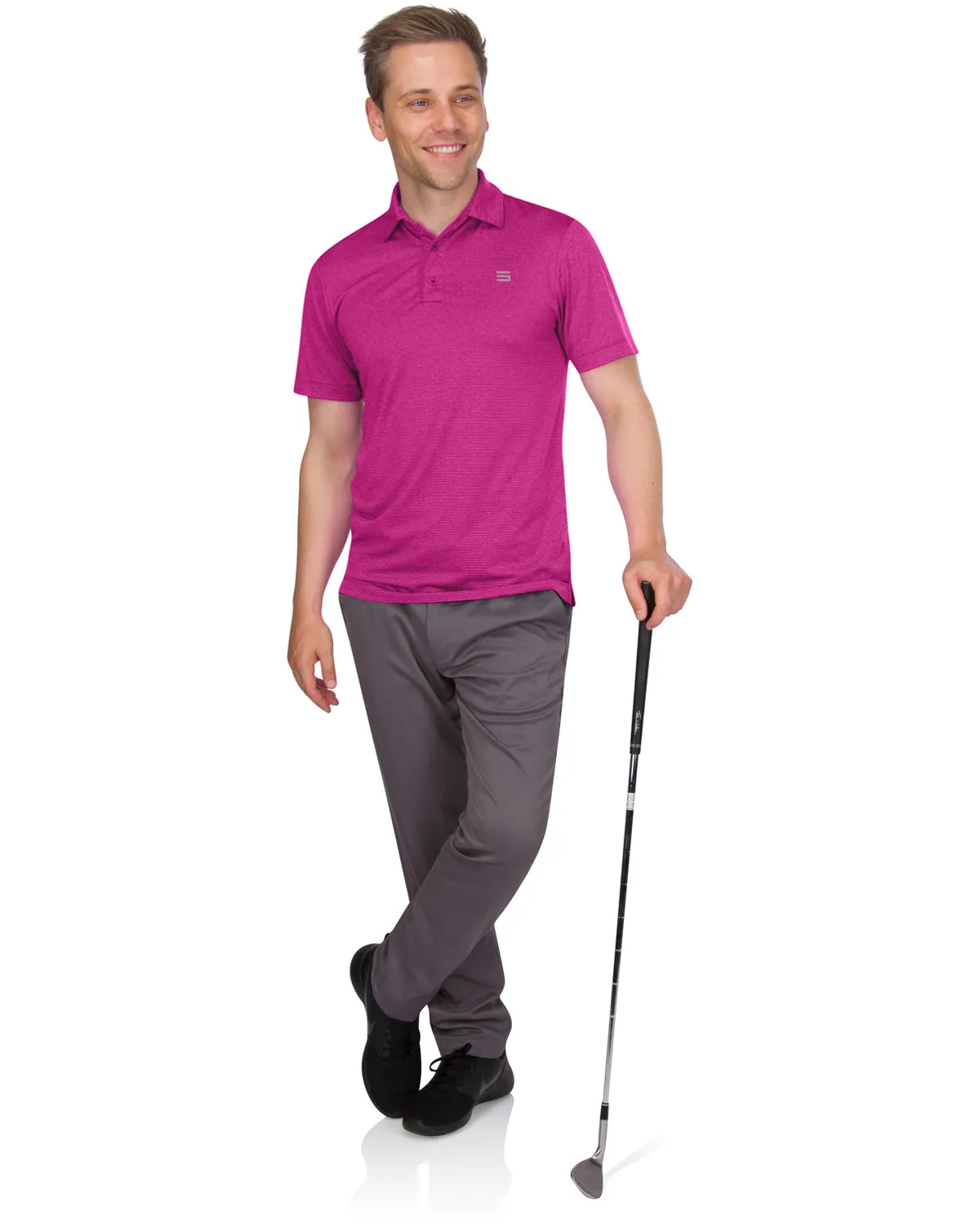Extreme Deal - Men’s Thin-Striped Golf Polo Shirt Additional colors