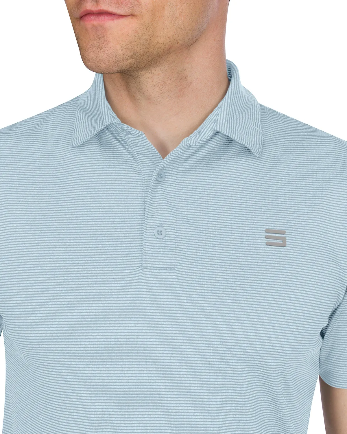 Extreme Deal - Men’s Thin-Striped Golf Polo Shirt Additional colors