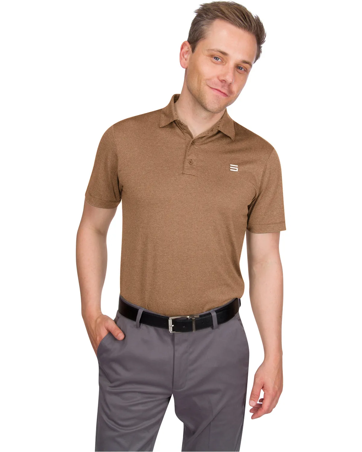 Extreme Deal - Men’s Thin-Striped Golf Polo Shirt Additional colors