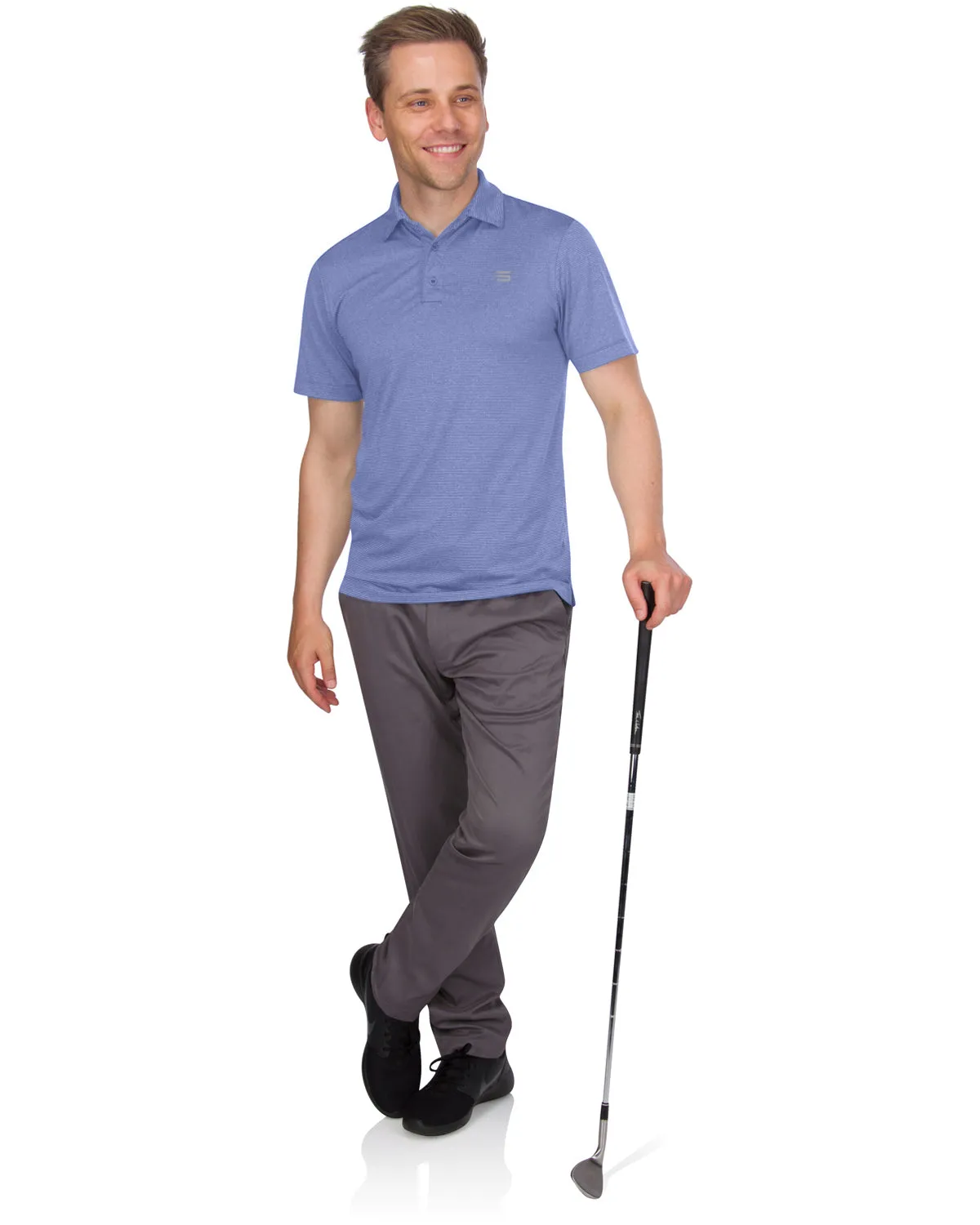 Extreme Deal - Men’s Thin-Striped Golf Polo Shirt Additional colors