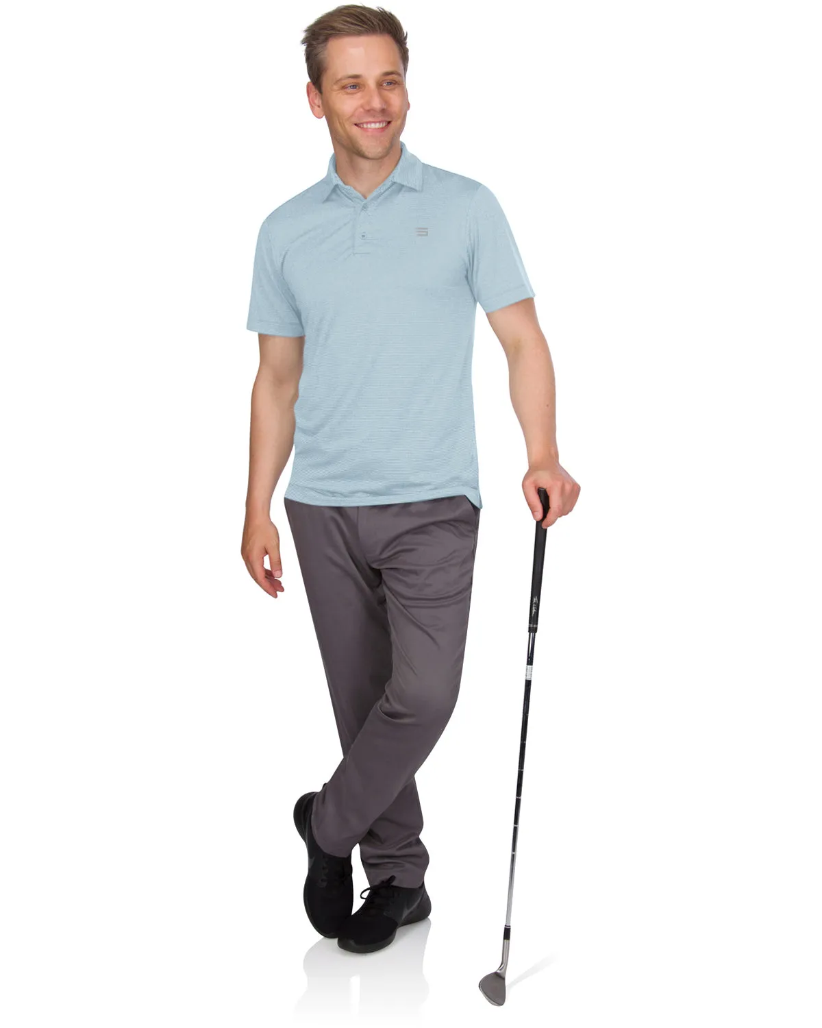 Extreme Deal - Men’s Thin-Striped Golf Polo Shirt Additional colors
