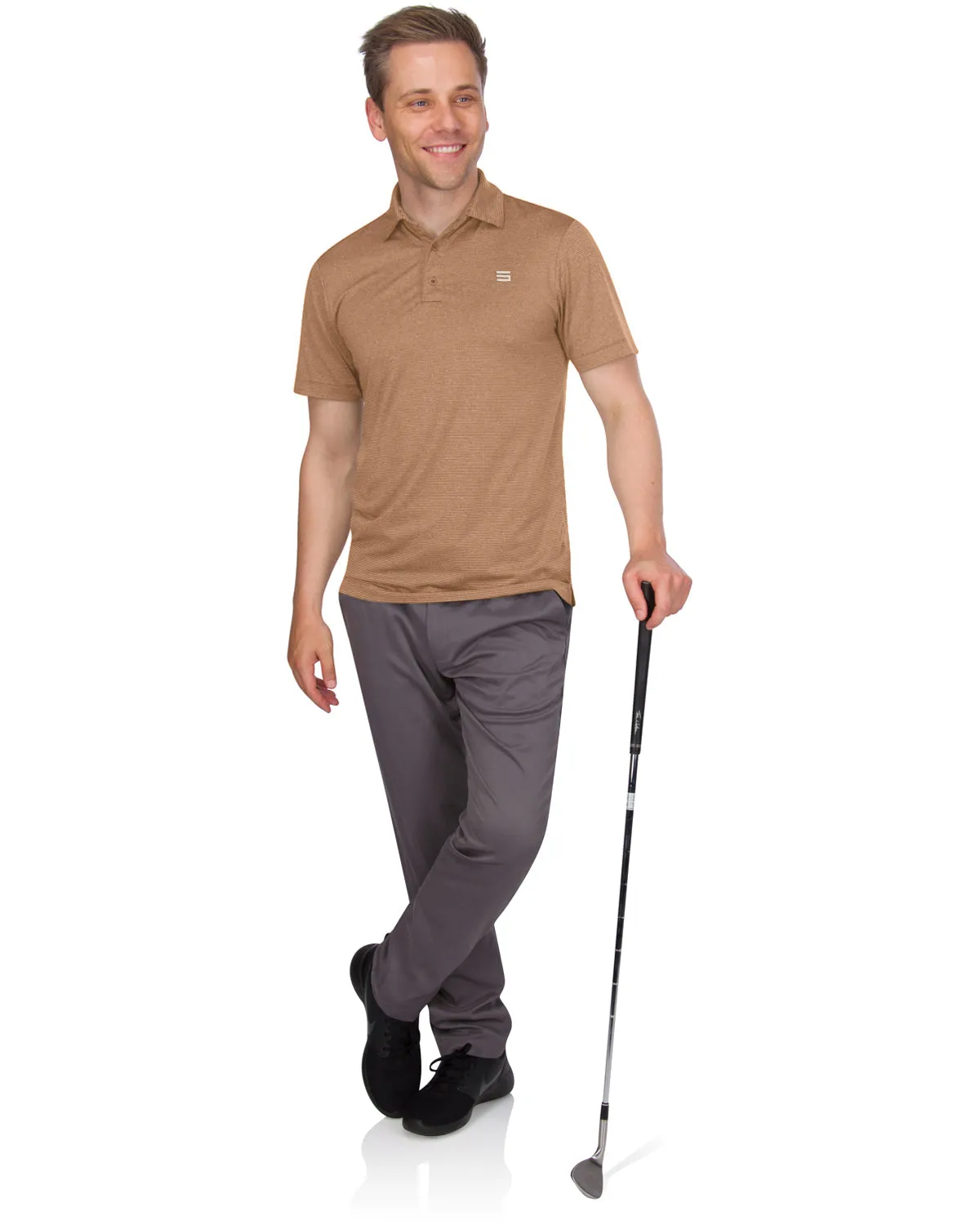 Extreme Deal - Men’s Thin-Striped Golf Polo Shirt Additional colors