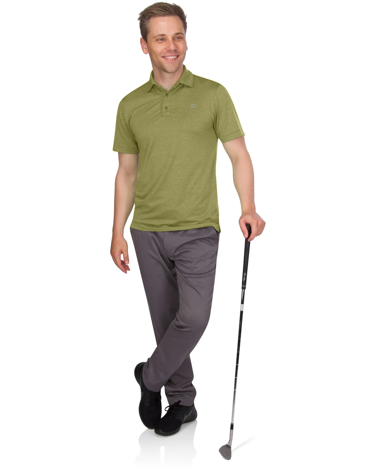 Extreme Deal - Men’s Thin-Striped Golf Polo Shirt Additional colors