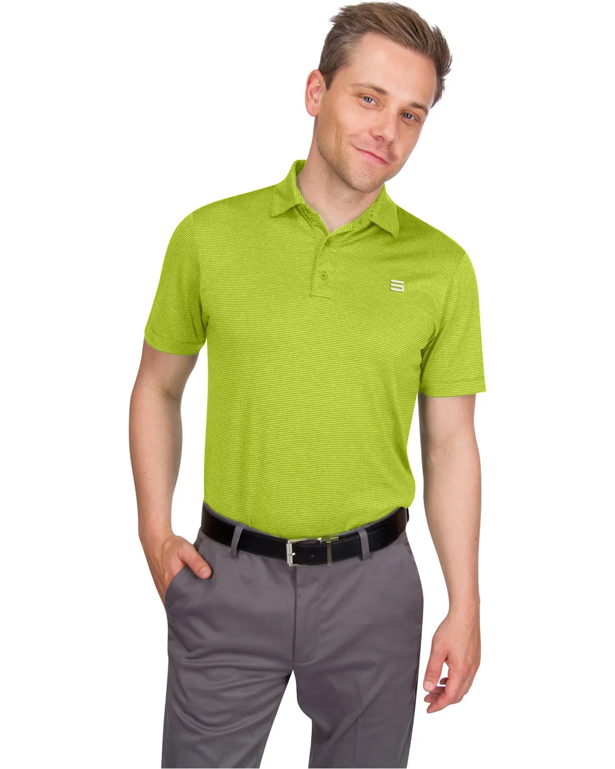Extreme Deal - Men’s Thin-Striped Golf Polo Shirt Additional colors