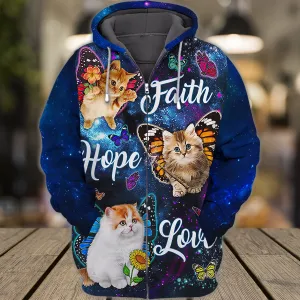 Faith Hope Love Cat 3D Full Print Shirts Cats Shirts