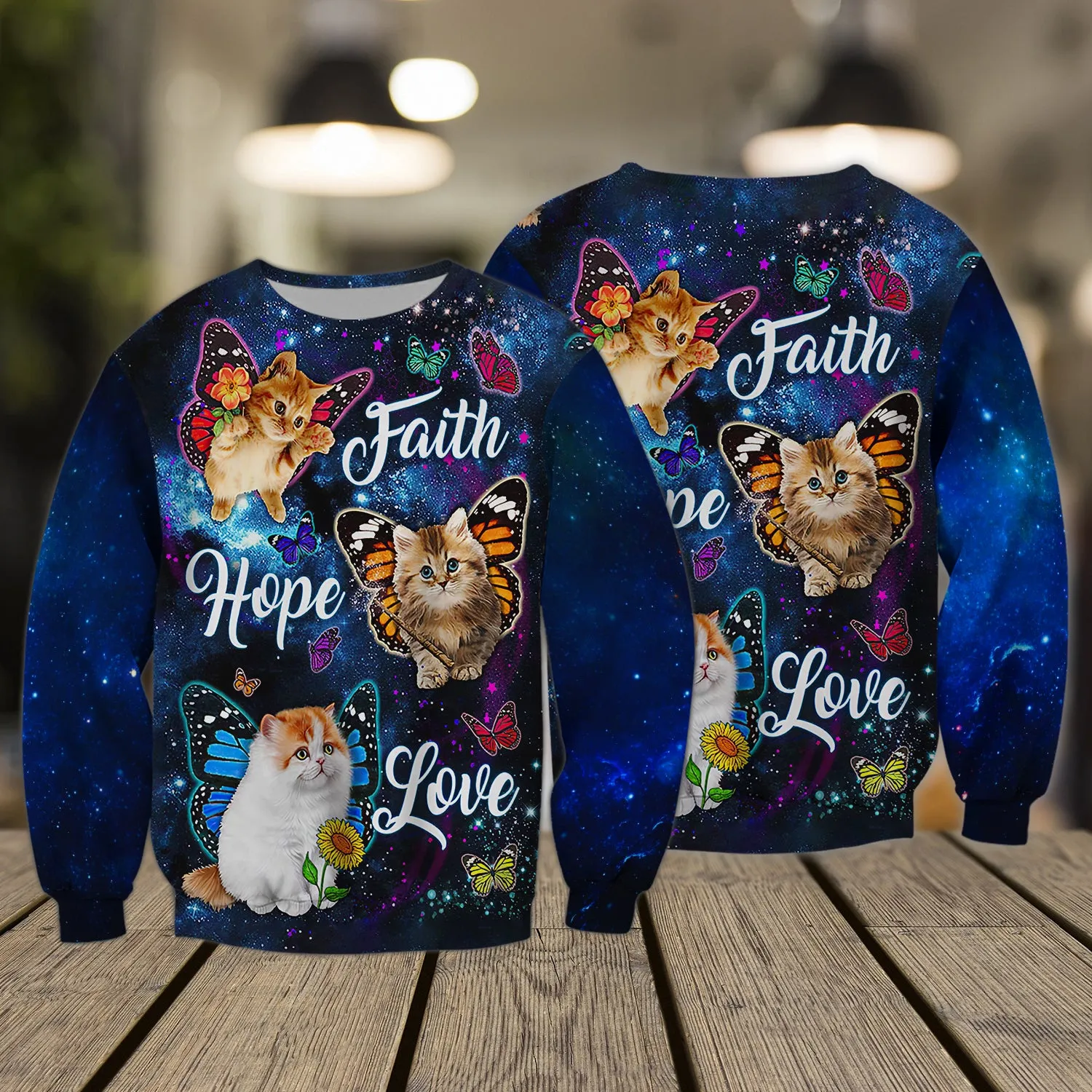 Faith Hope Love Cat 3D Full Print Shirts Cats Shirts