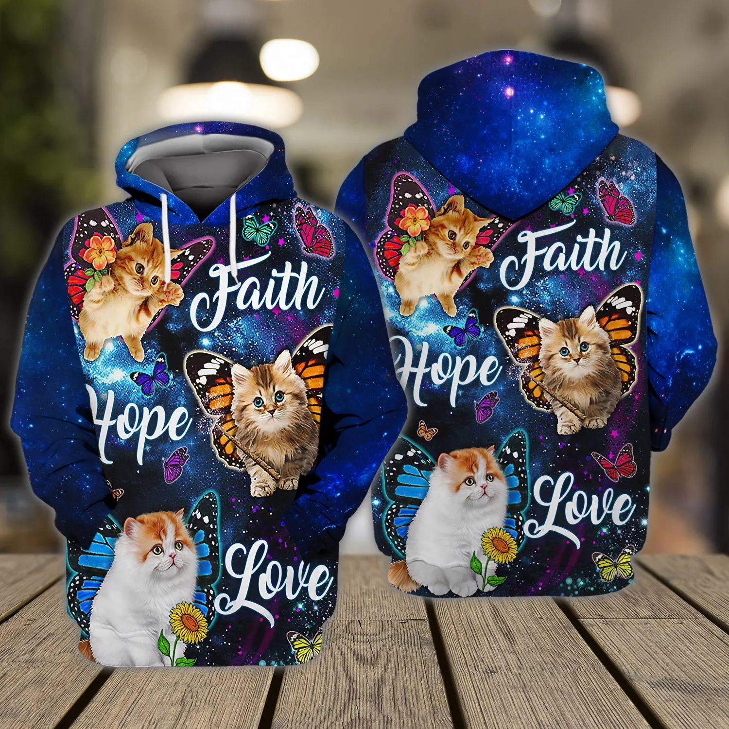 Faith Hope Love Cat 3D Full Print Shirts Cats Shirts
