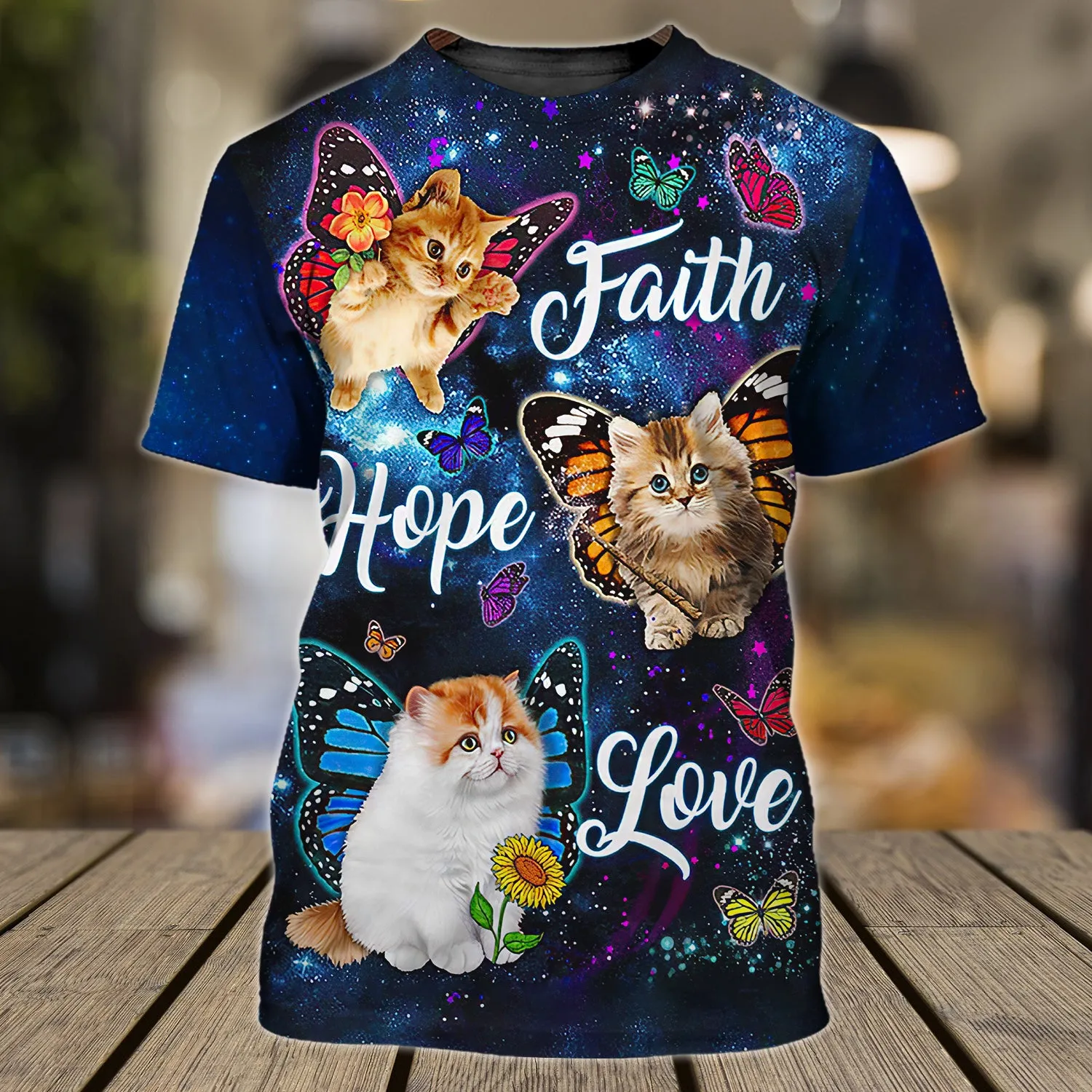 Faith Hope Love Cat 3D Full Print Shirts Cats Shirts