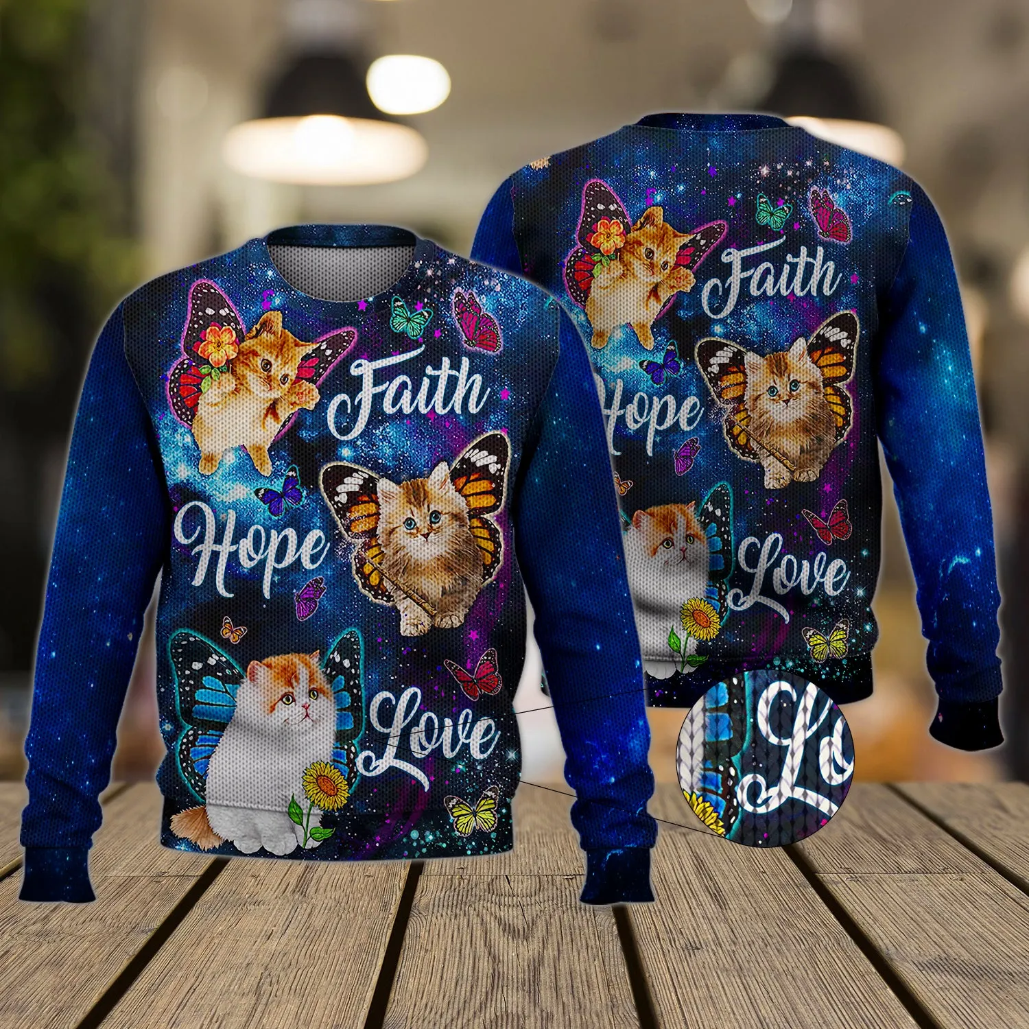 Faith Hope Love Cat 3D Full Print Shirts Cats Shirts