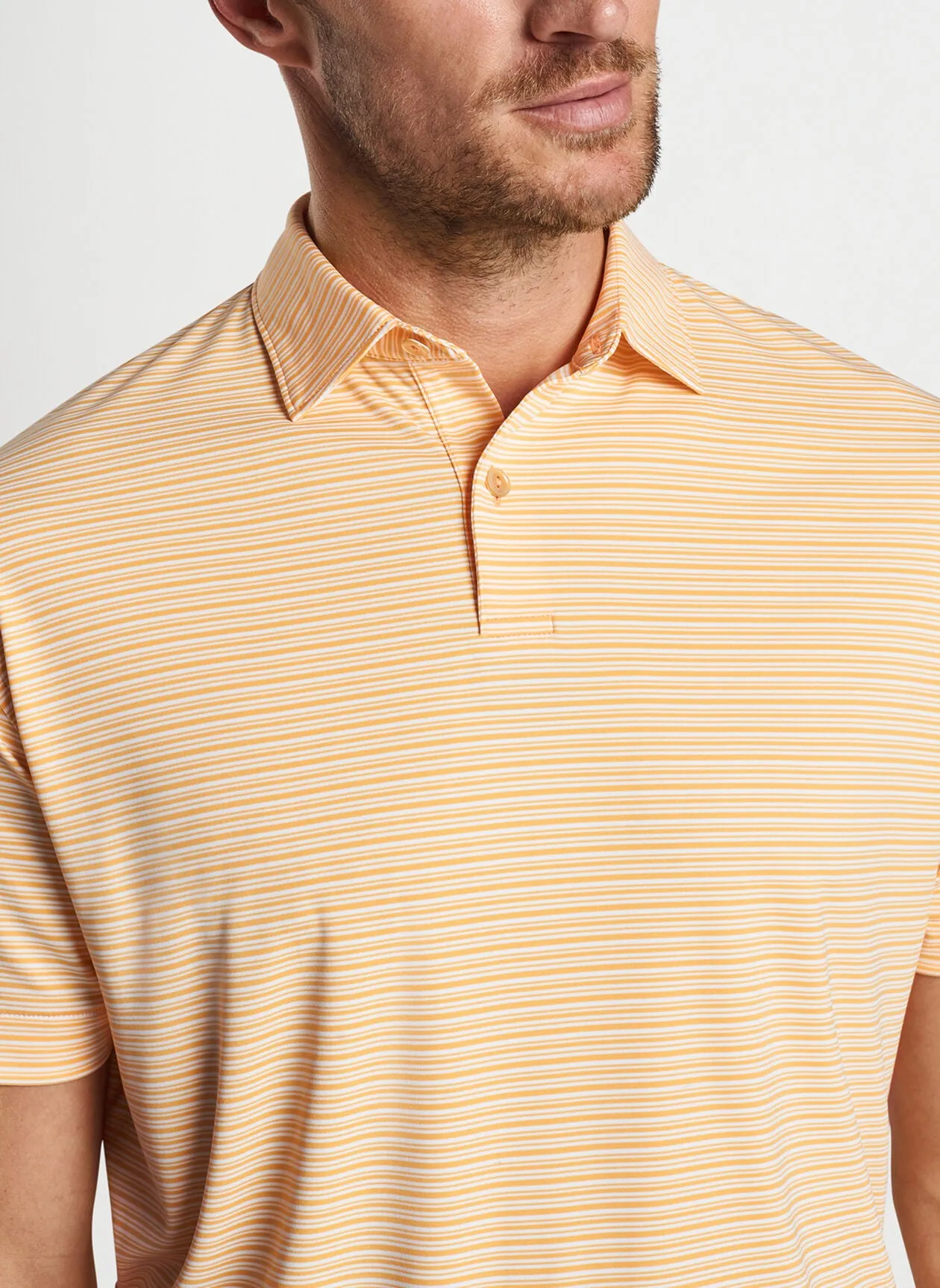 Featherweight Payne Stripe Polo (Orange Nectar)