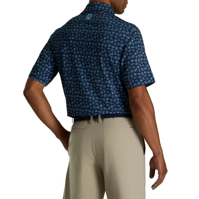 FootJoy Men's Lisle Travel Print Self Collar