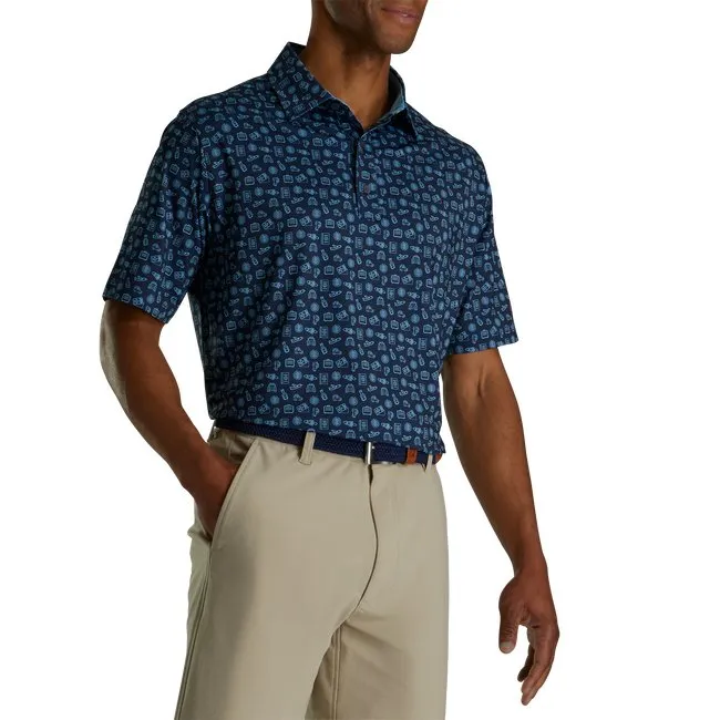 FootJoy Men's Lisle Travel Print Self Collar
