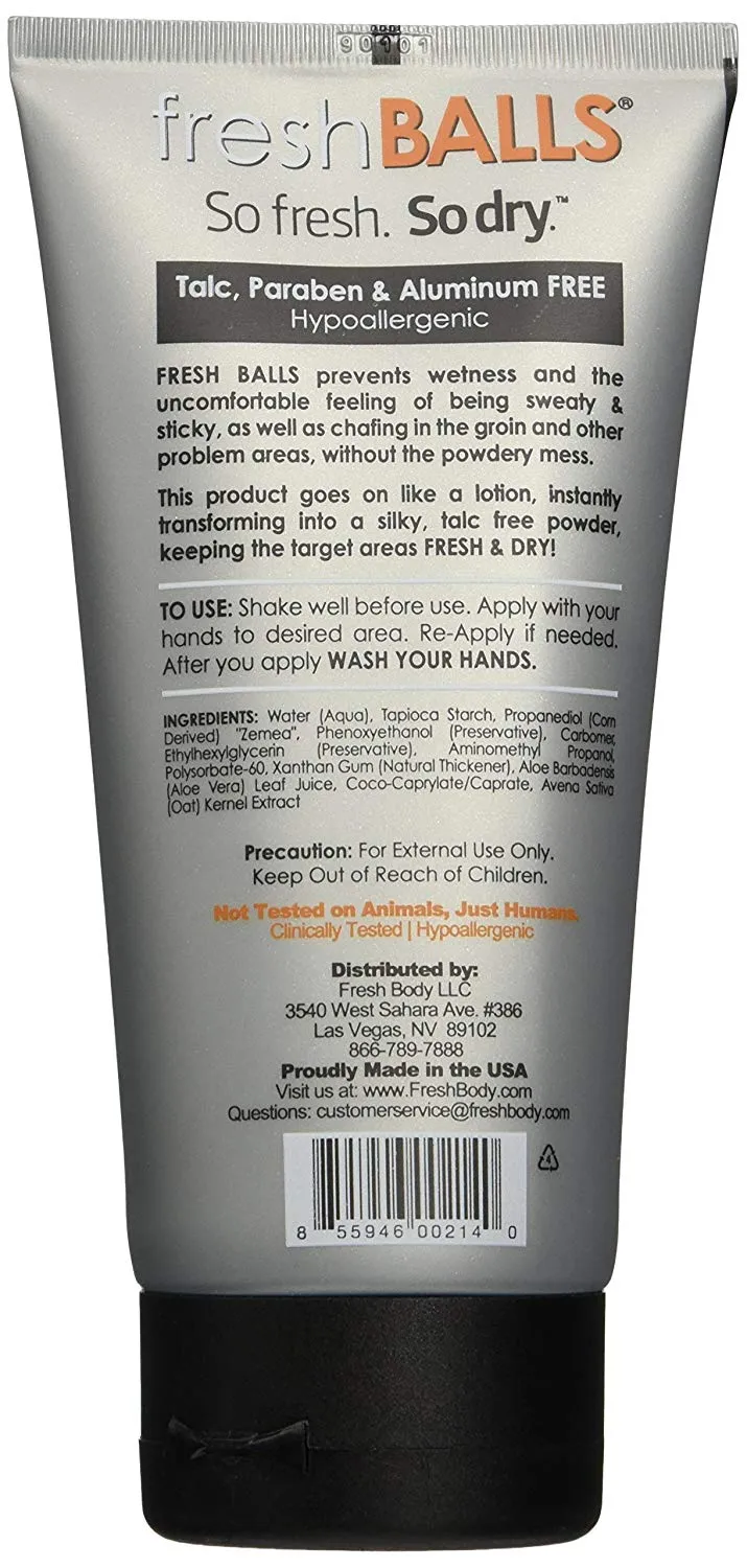 Fresh Body, Fresh Balls Lotion Solution for Men, 3.4 Oz