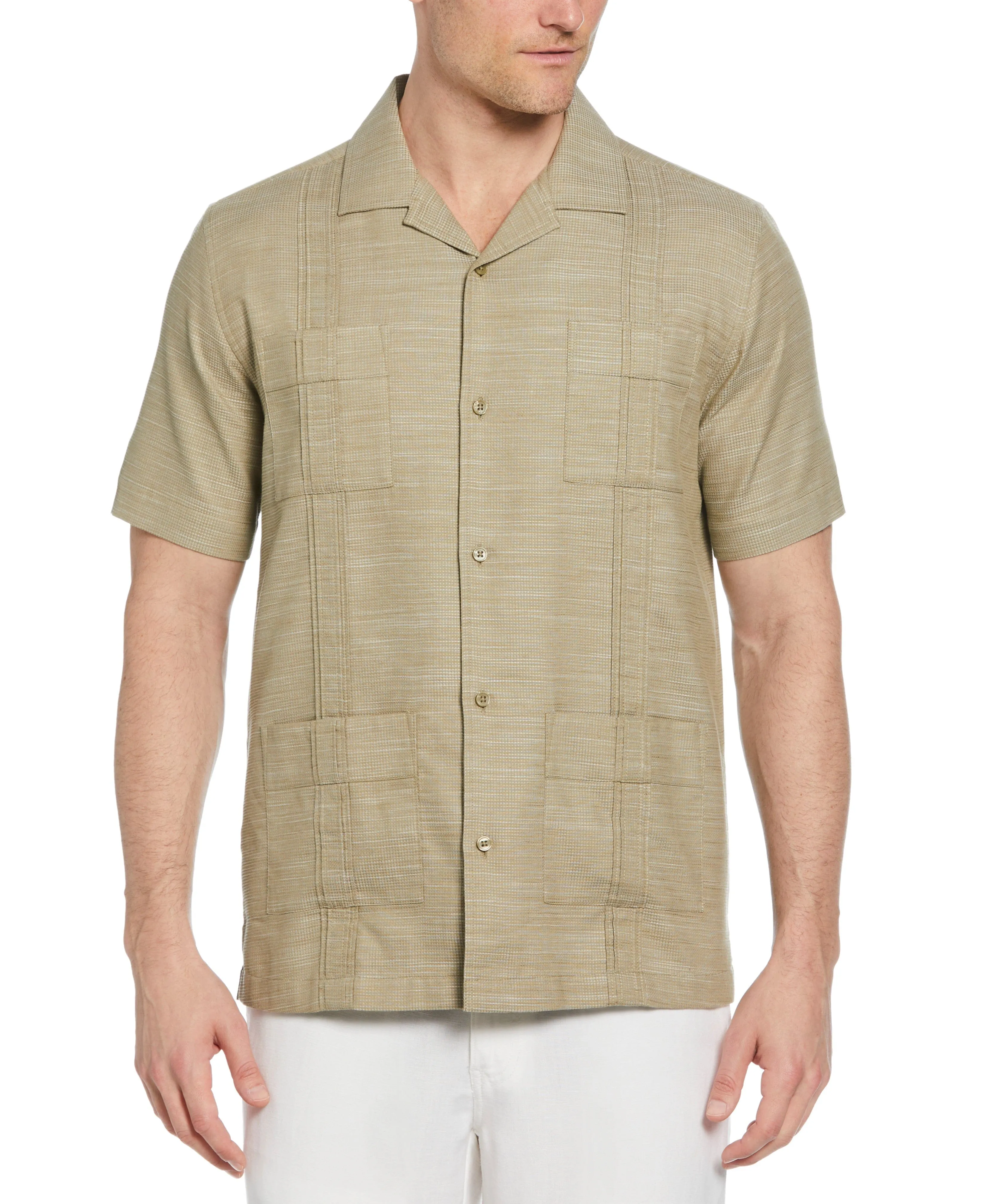 Gauze Textured Guayabera Shirt