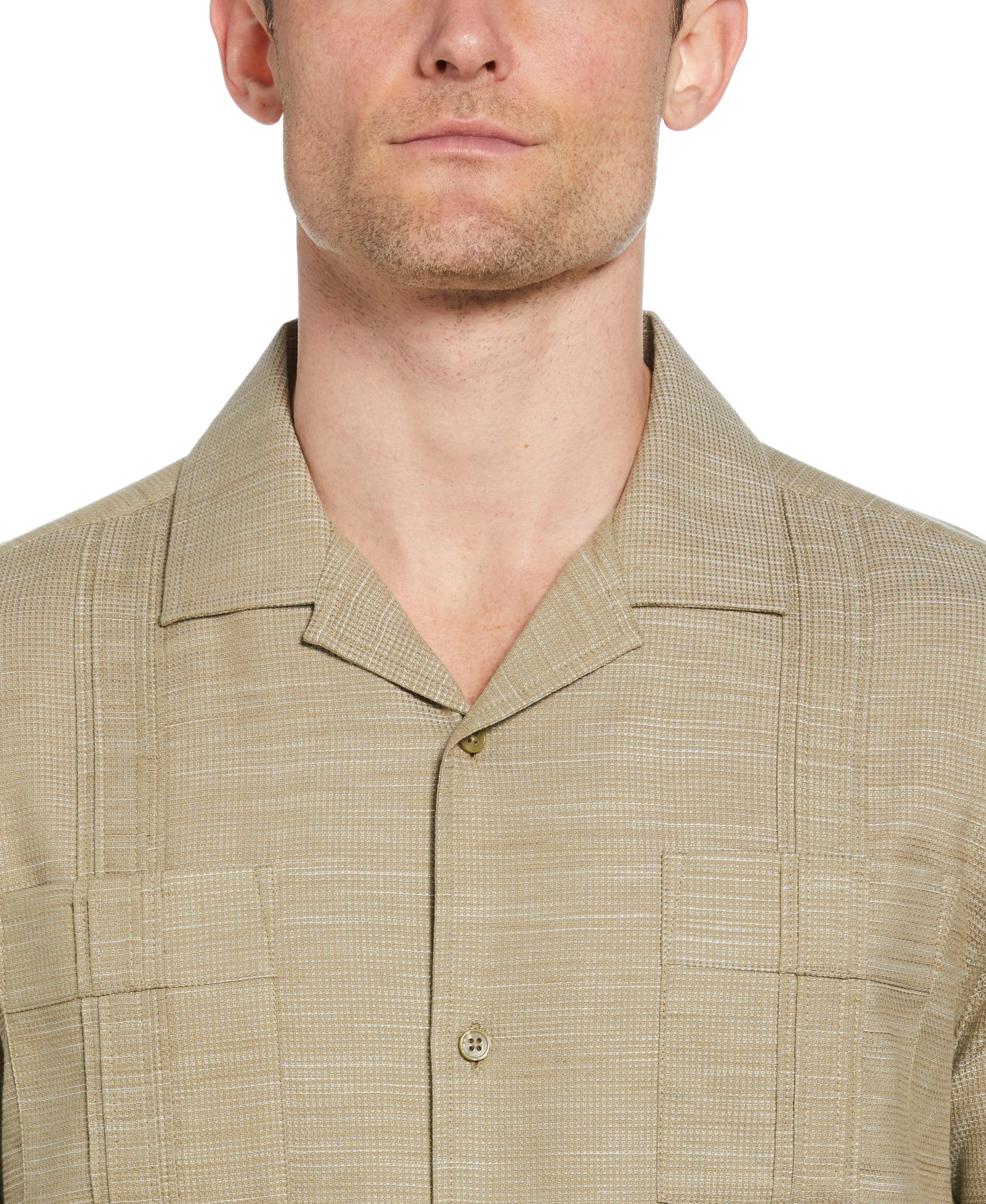 Gauze Textured Guayabera Shirt