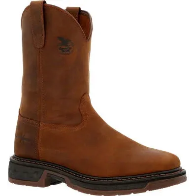 Georgia Men's Carbo Tec 10" Pull On Slip Resist Work Boot -Brown- GB00494