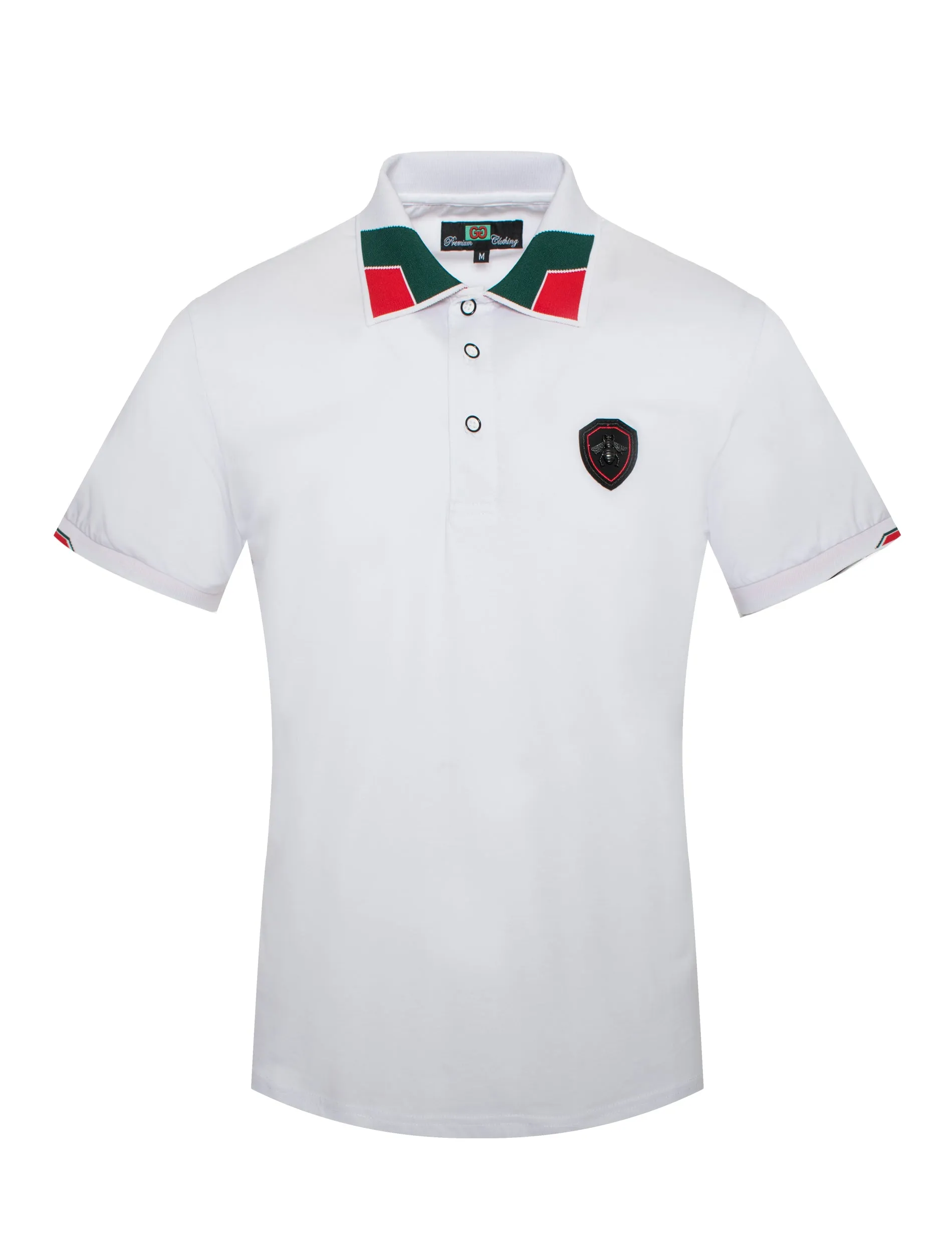 GG-500-WHITE STRETCH POLO SHIRT - 8 PACK