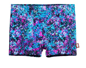 Girls UPF 50  Printed Swim Boy Shorts  | Splatter
