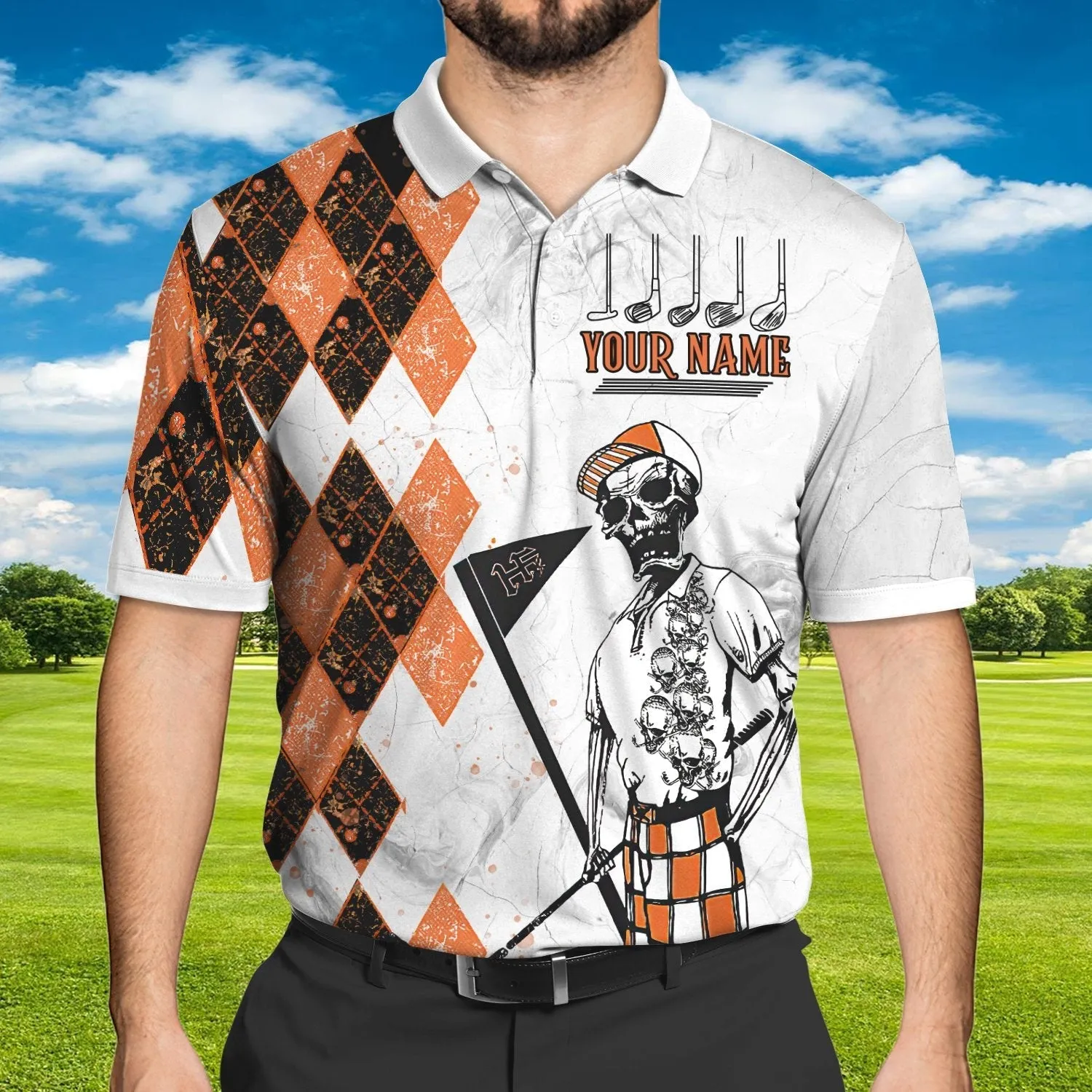 Golf 02 P - Personalized Name 3D Polo Shirt - TD96