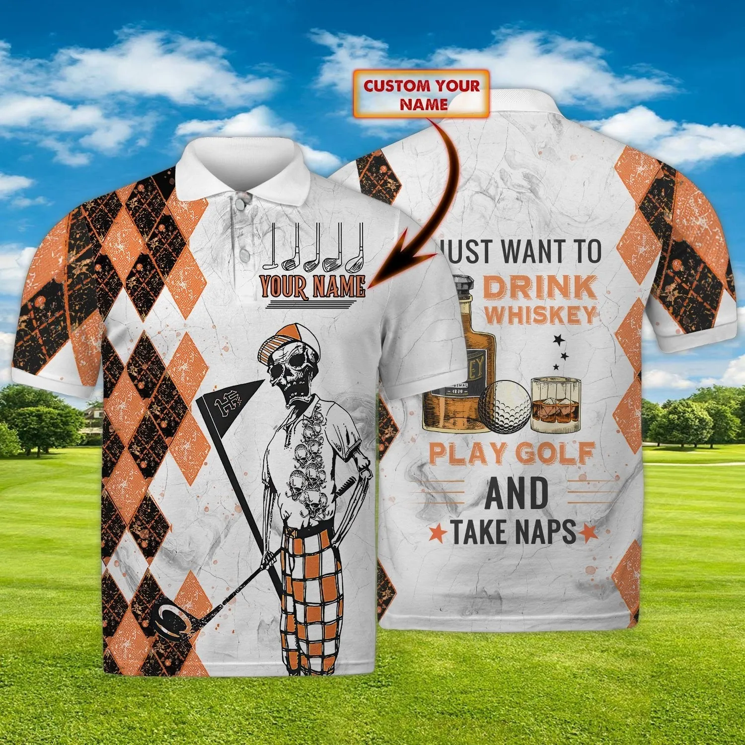 Golf 02 P - Personalized Name 3D Polo Shirt - TD96