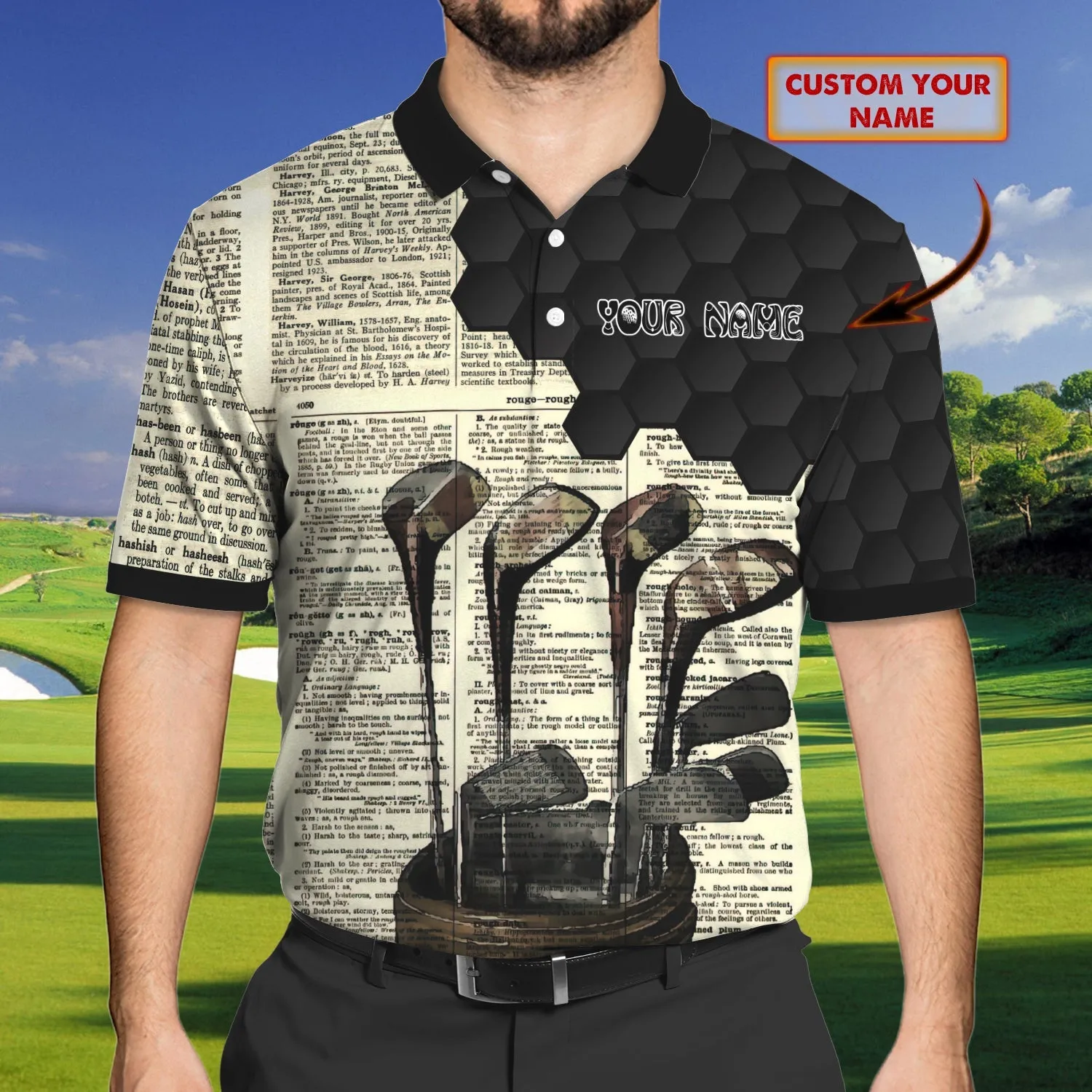 Golf - Personalized Name 3D Polo Shirt - TD96 78