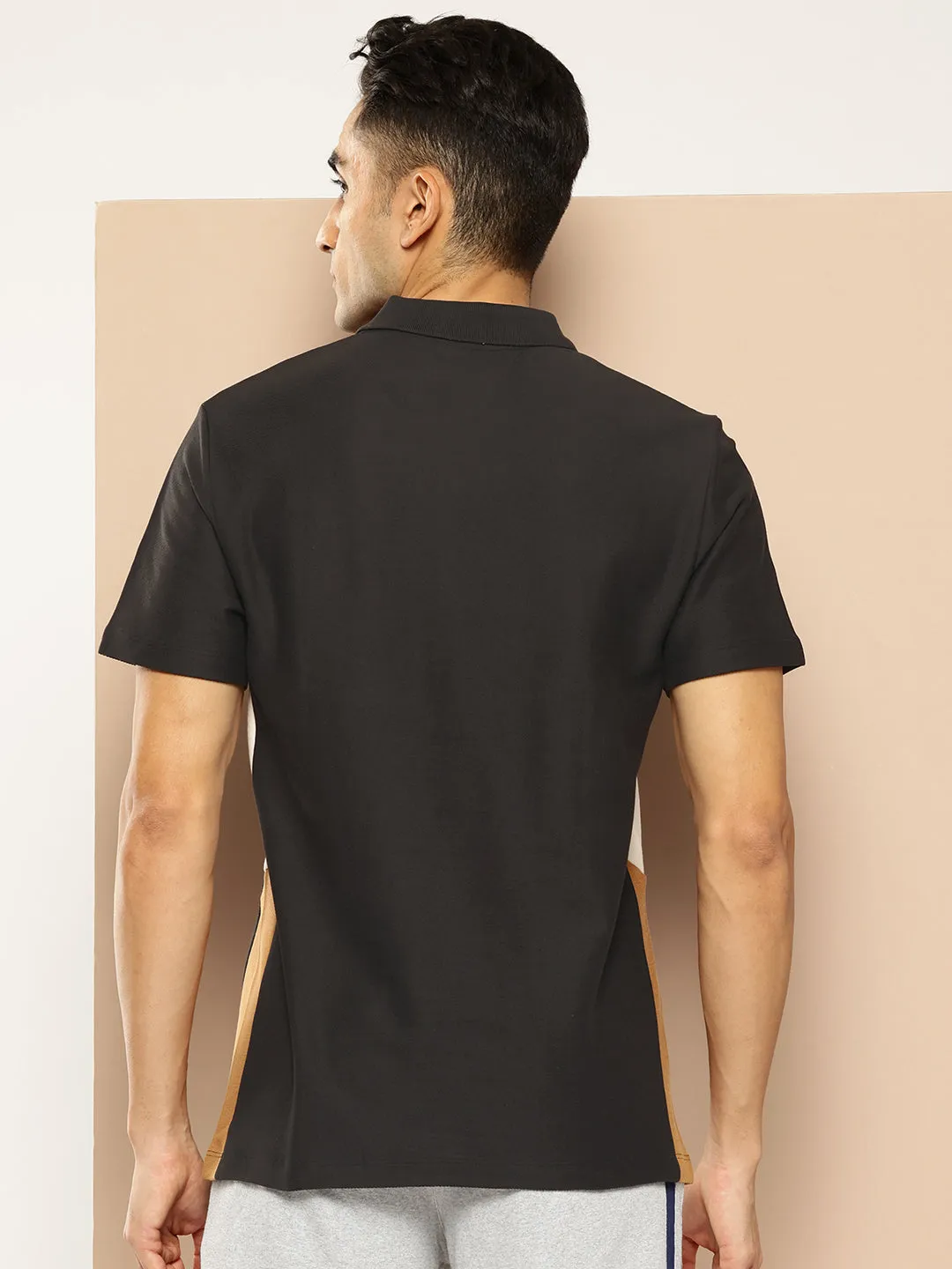 Graphical Panel Polo T-Shirt