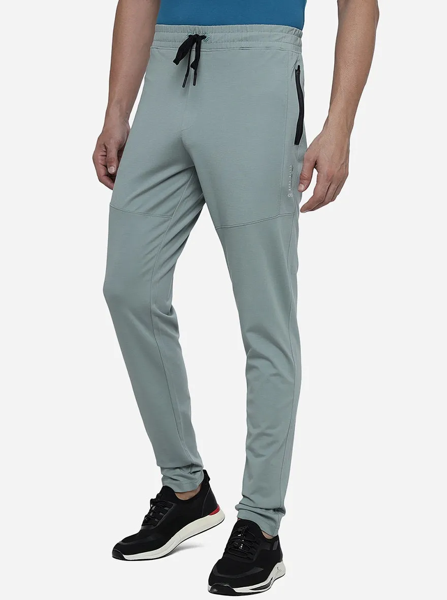 Green Solid Slim Fit Track Pant | JadeBlue