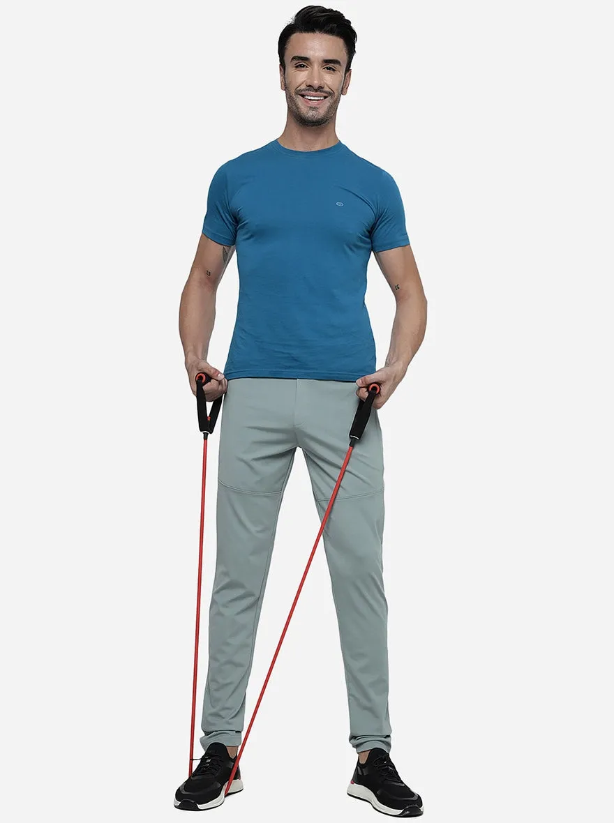 Green Solid Slim Fit Track Pant | JadeBlue