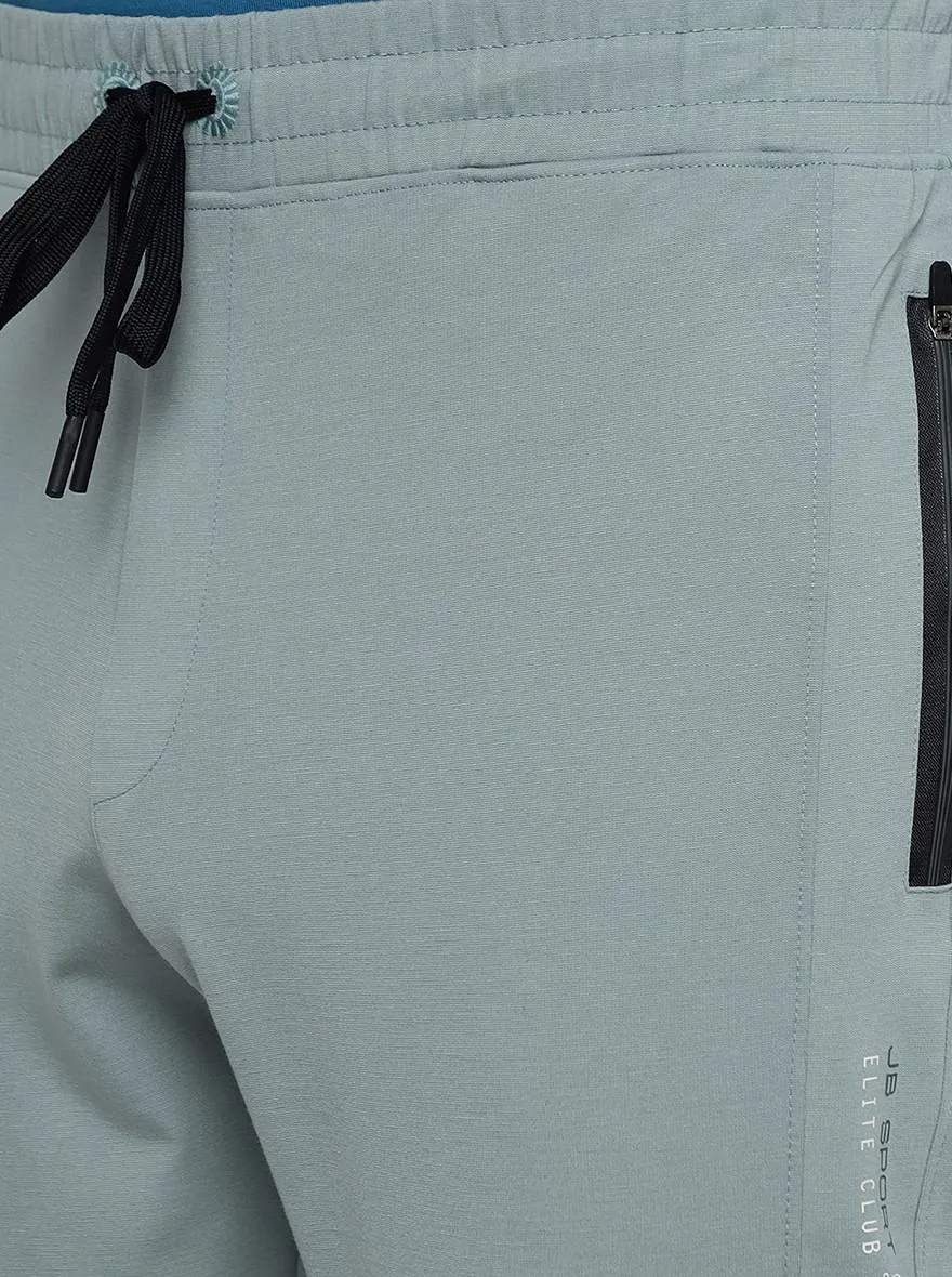 Green Solid Slim Fit Track Pant | JadeBlue