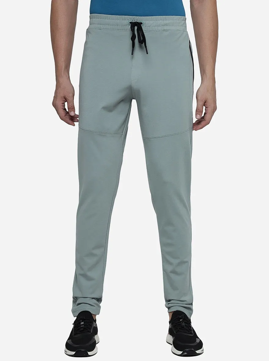 Green Solid Slim Fit Track Pant | JadeBlue